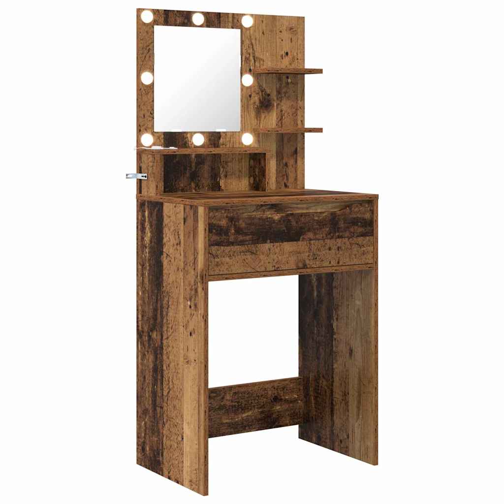 Slaapkamer Kaptafels Oud Hout 80 x 39,6 x 135 cm Bewerkt hout is nu te koop bij PeponiXL, paradijselijk wonen!
