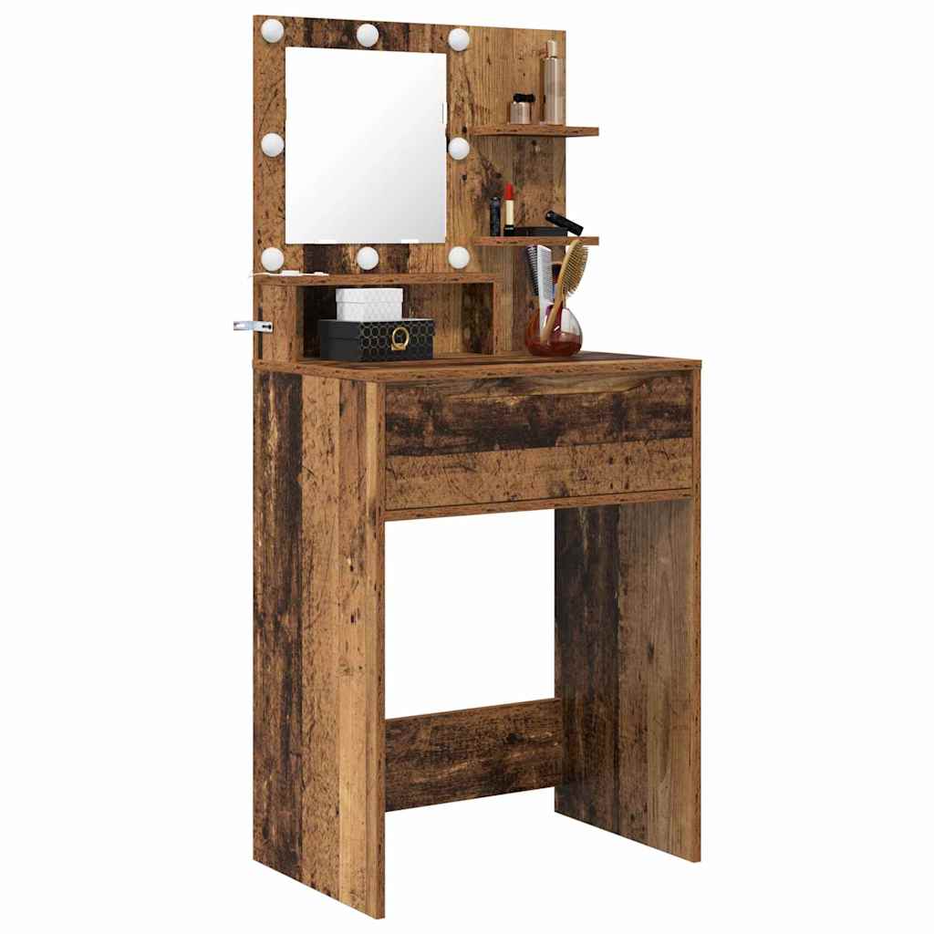 Slaapkamer Kaptafels Oud Hout 80 x 39,6 x 135 cm Bewerkt hout is nu te koop bij PeponiXL, paradijselijk wonen!