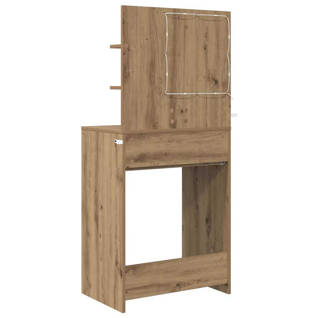 Slaapkamer Kaptafels met lade Artisan Eiken 80 x 39,6 x 135 cm is nu te koop bij PeponiXL, paradijselijk wonen!