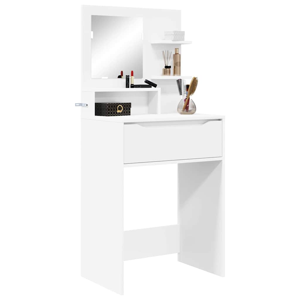 Slaapkamer Kaptafels Wit 80 x 39,6 x 135 cm Bewerkt hout is nu te koop bij PeponiXL, paradijselijk wonen!