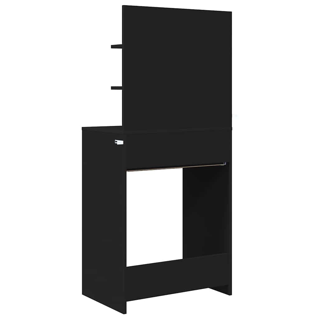 Slaapkamer Kaptafels Zwart 80 x 39,6 x 135 cm Bewerkt hout is nu te koop bij PeponiXL, paradijselijk wonen!