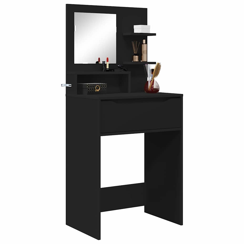 Slaapkamer Kaptafels Zwart 80 x 39,6 x 135 cm Bewerkt hout is nu te koop bij PeponiXL, paradijselijk wonen!