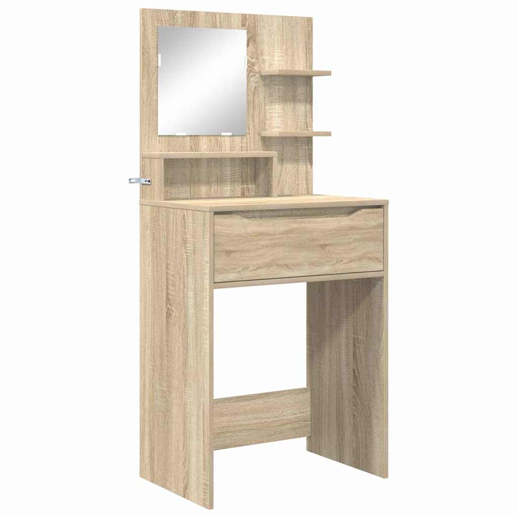 Slaapkamer Kaptafels met lade Sonoma Eiken 80 x 39,6 x 135 cm is nu te koop bij PeponiXL, paradijselijk wonen!