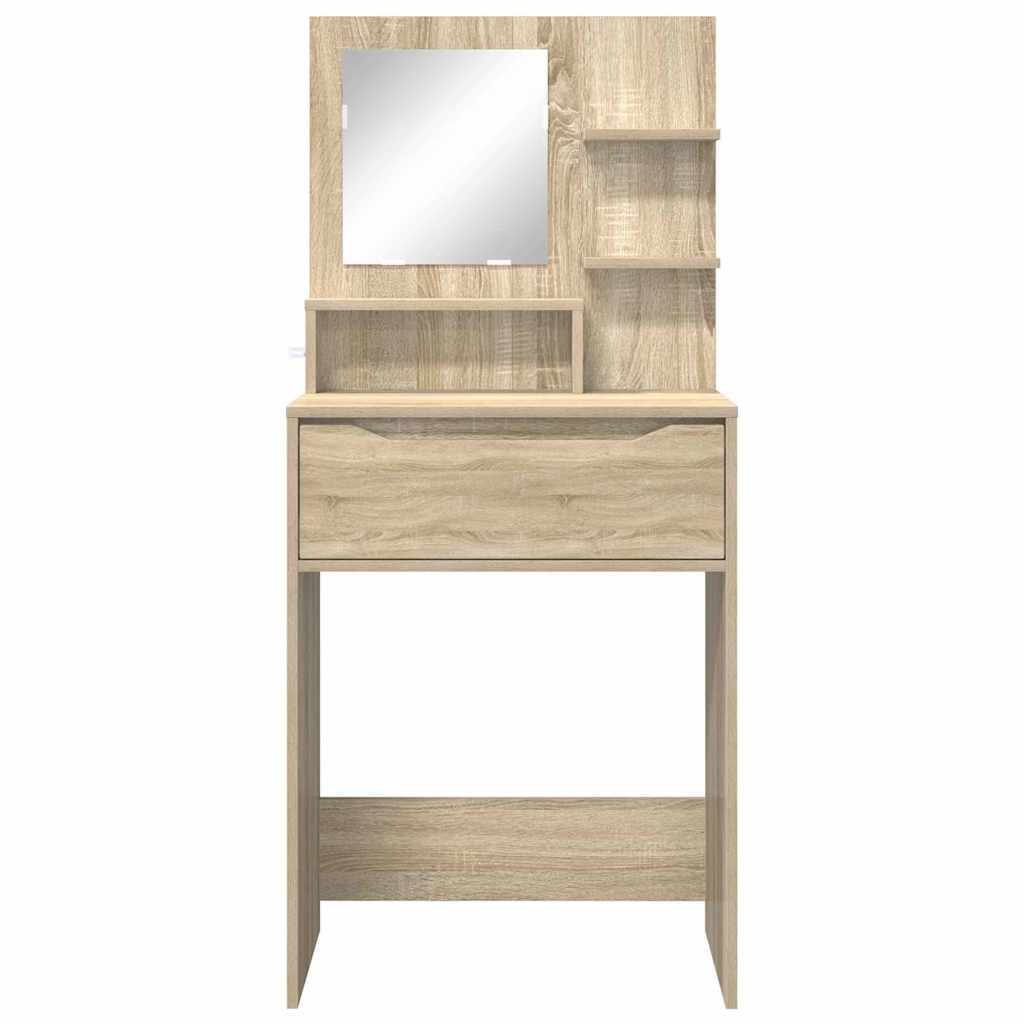 Slaapkamer Kaptafels met lade Sonoma Eiken 80 x 39,6 x 135 cm is nu te koop bij PeponiXL, paradijselijk wonen!
