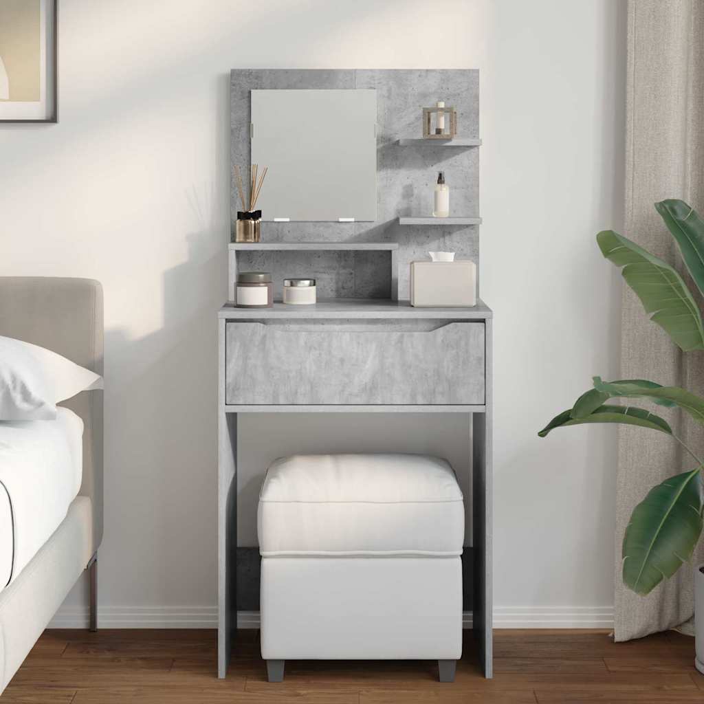 Slaapkamer Kaptafels met lade Beton Grijs 80 x 39,6 x 135 cm is nu te koop bij PeponiXL, paradijselijk wonen!