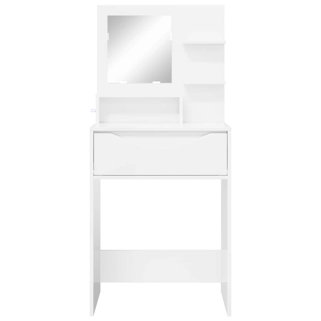 Slaapkamer Kaptafels met lade Hoogglans wit 80 x 39,6 x 135 cm is nu te koop bij PeponiXL, paradijselijk wonen!