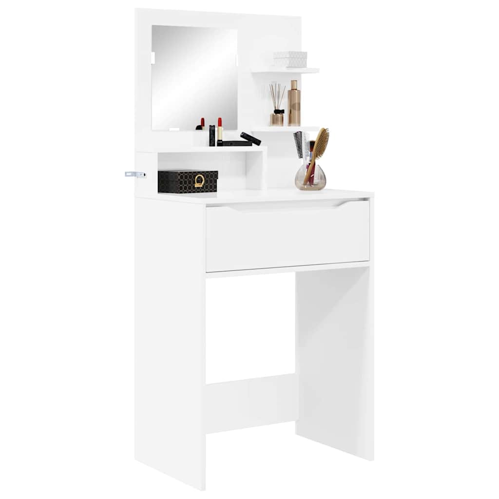 Slaapkamer Kaptafels met lade Hoogglans wit 80 x 39,6 x 135 cm is nu te koop bij PeponiXL, paradijselijk wonen!