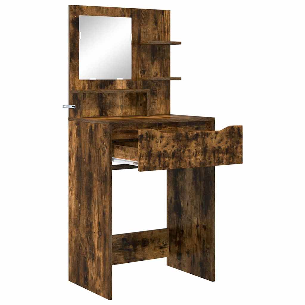 Slaapkamer Kaptafels met lade Gerookt eiken 80 x 39,6 x 135 cm is nu te koop bij PeponiXL, paradijselijk wonen!
