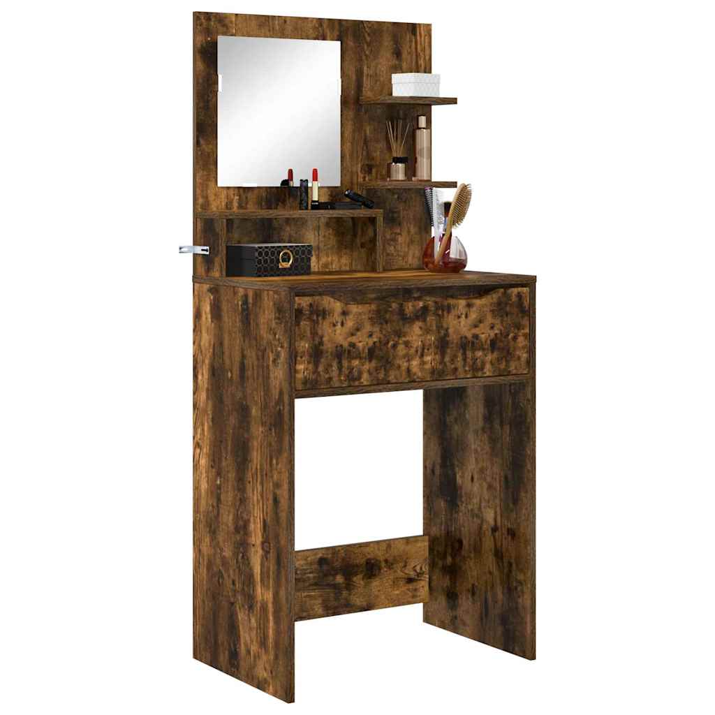 Slaapkamer Kaptafels met lade Gerookt eiken 80 x 39,6 x 135 cm is nu te koop bij PeponiXL, paradijselijk wonen!