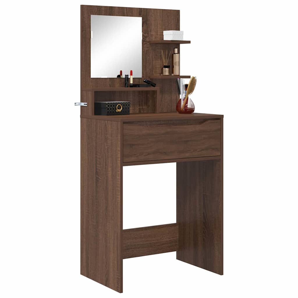 Slaapkamer Kaptafels met lade Bruin Eiken 80 x 39,6 x 135 cm is nu te koop bij PeponiXL, paradijselijk wonen!