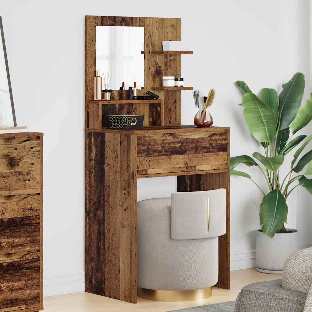 Slaapkamer Kaptafels Oud Hout 80 x 39,6 x 135 cm Bewerkt hout is nu te koop bij PeponiXL, paradijselijk wonen!