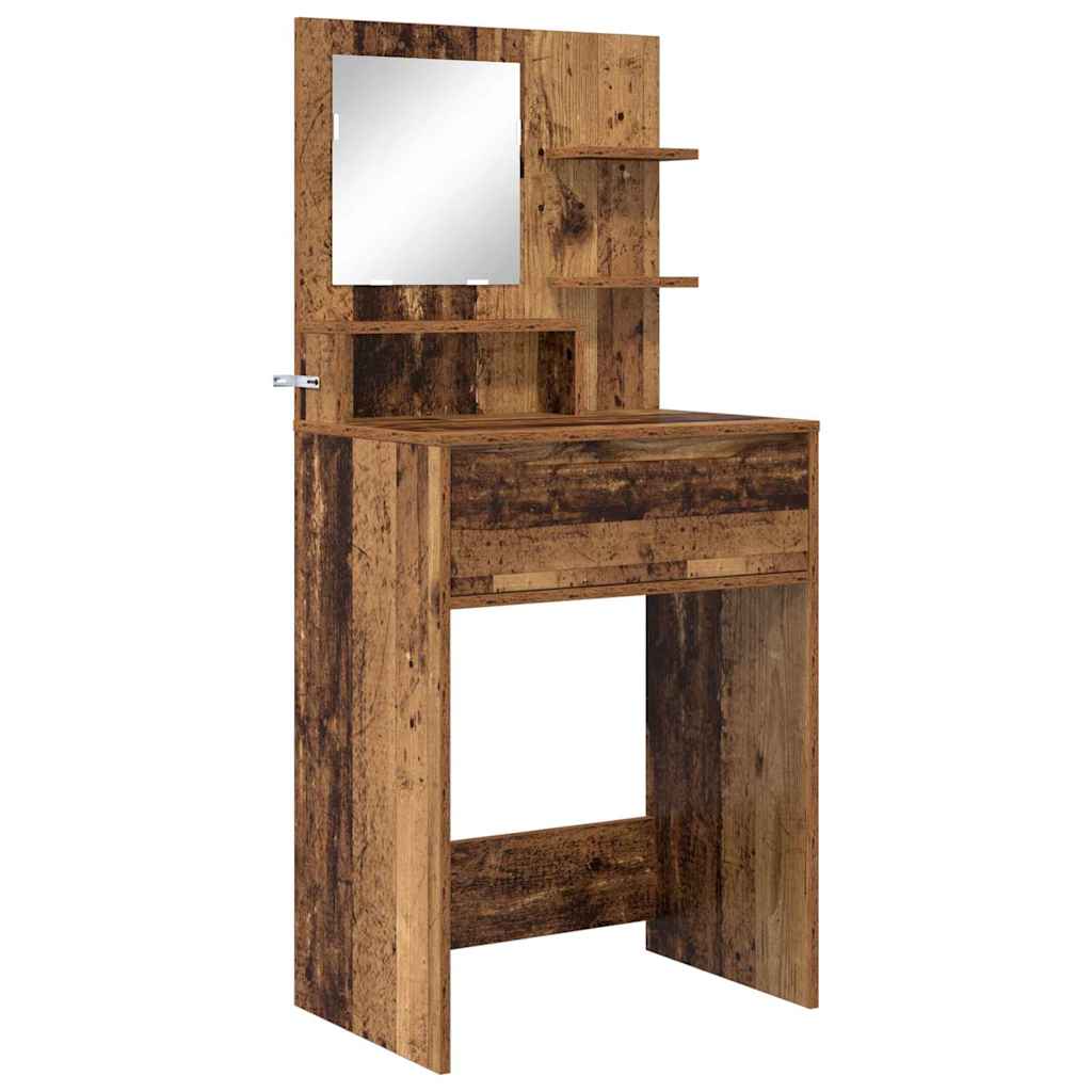 Slaapkamer Kaptafels Oud Hout 80 x 39,6 x 135 cm Bewerkt hout is nu te koop bij PeponiXL, paradijselijk wonen!