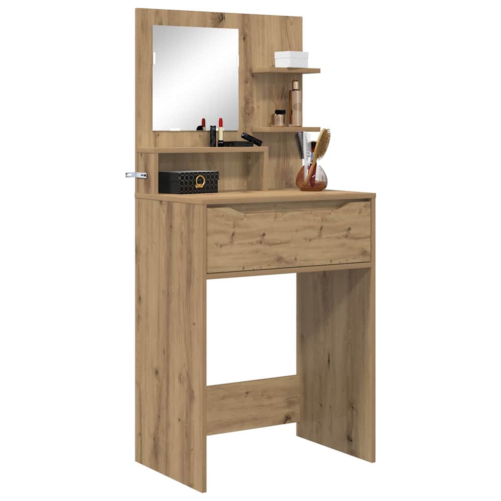 Slaapkamer Kaptafels met lade Artisan Eiken 80 x 39,6 x 135 cm is nu te koop bij PeponiXL, paradijselijk wonen!