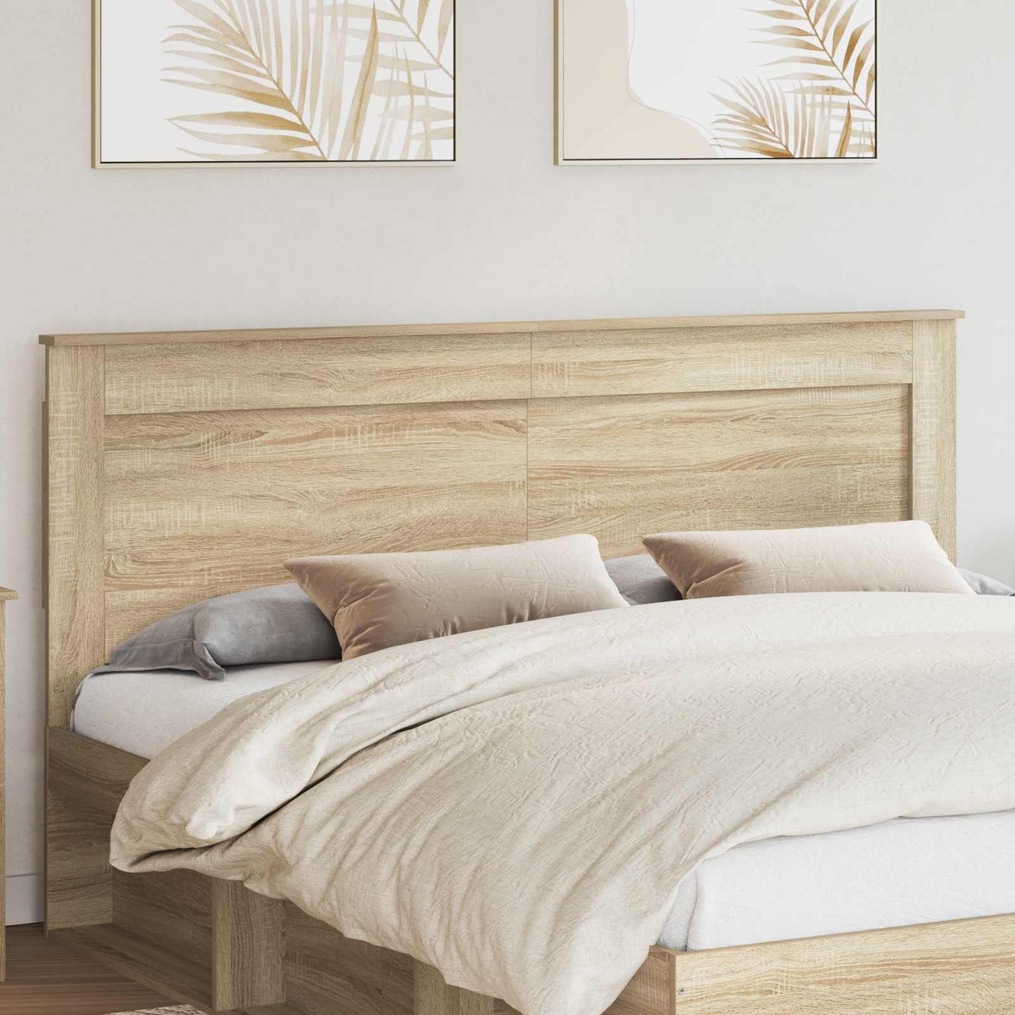 Hoofdbord met hoofdeinde Sonoma Eiken 200 cm Bewerkt hout is nu te koop bij PeponiXL, paradijselijk wonen!