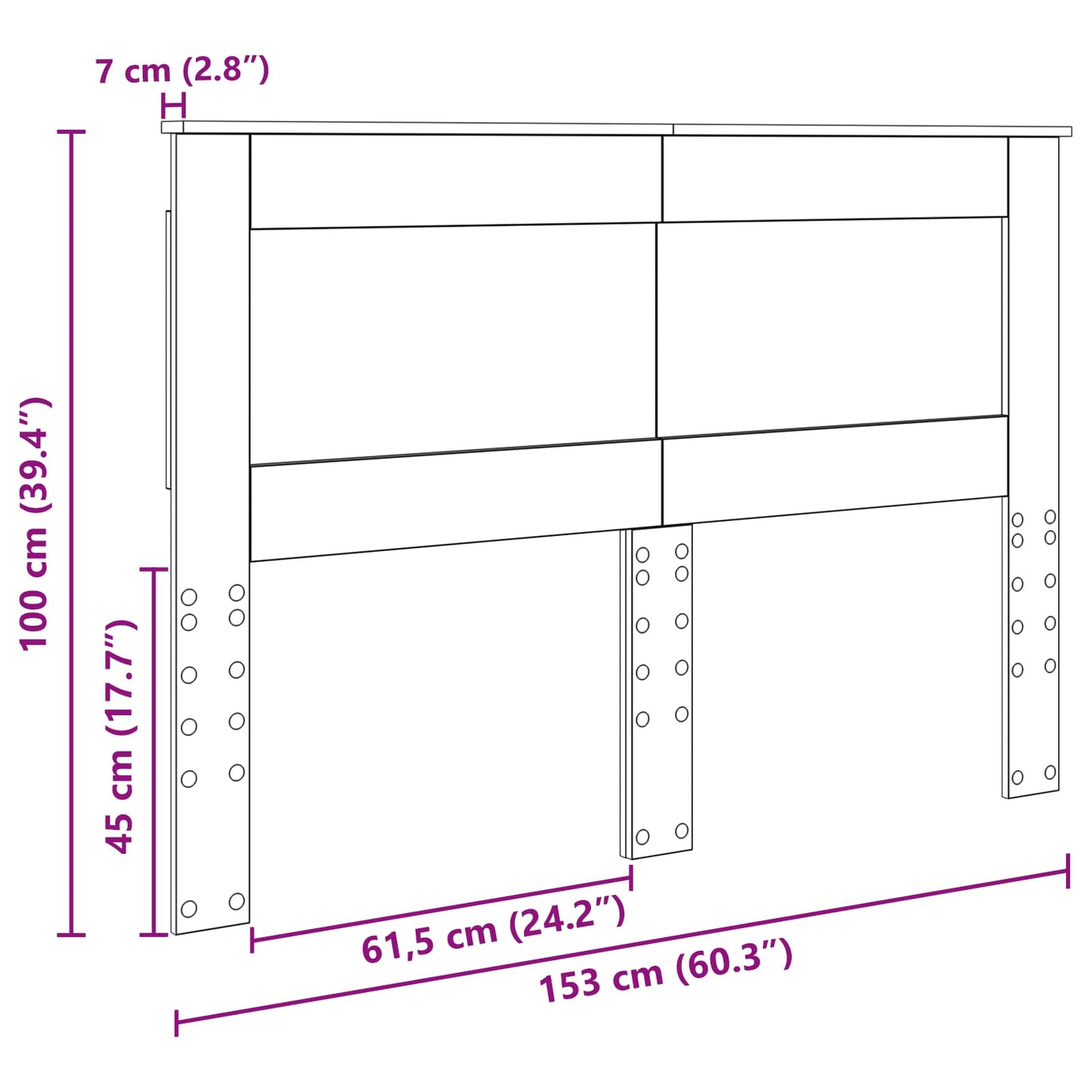 Hoofdbord met hoofdeinde Sonoma Eiken 150 cm Bewerkt hout is nu te koop bij PeponiXL, paradijselijk wonen!