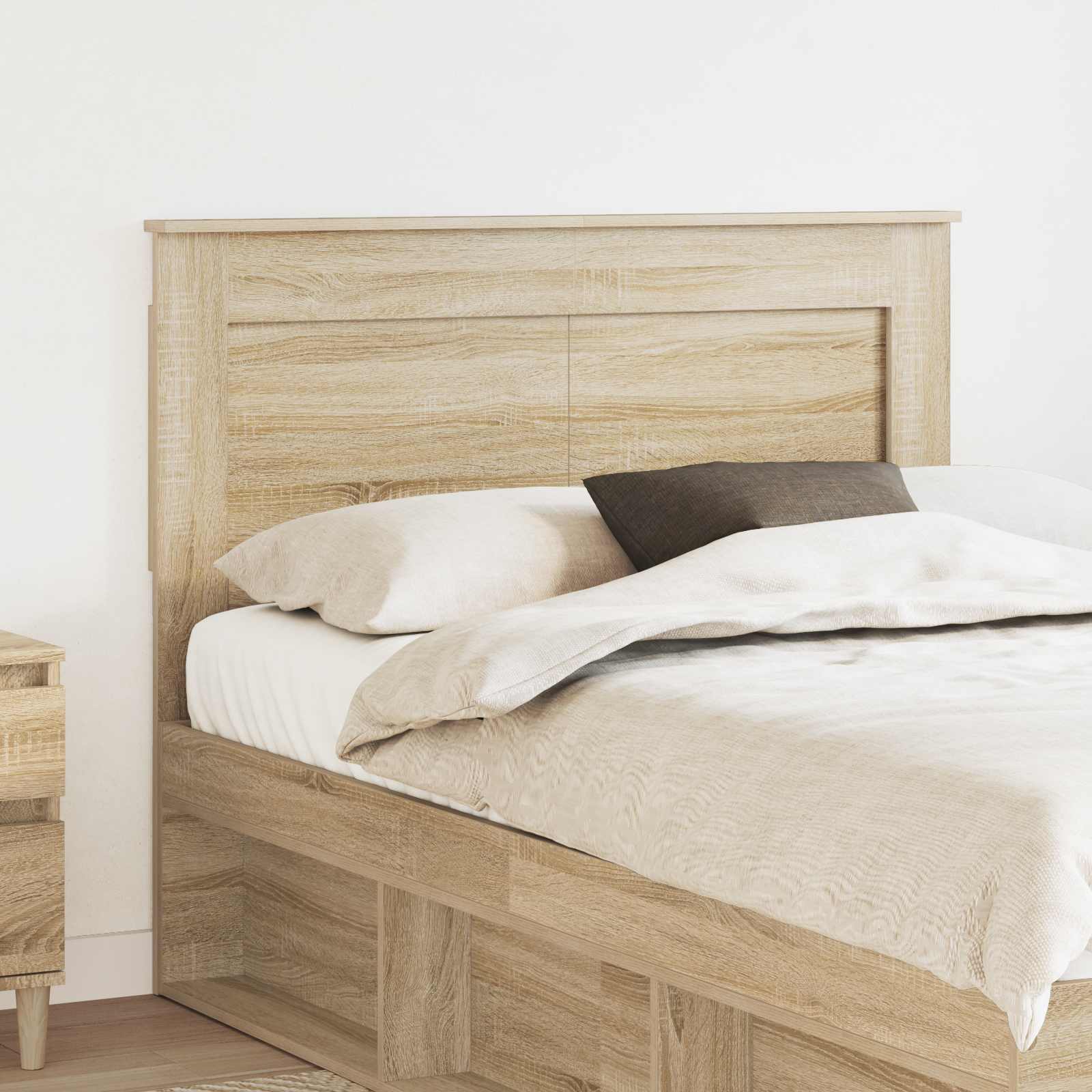 Hoofdbord met hoofdeinde Sonoma Eiken 135 cm Bewerkt hout is nu te koop bij PeponiXL, paradijselijk wonen!