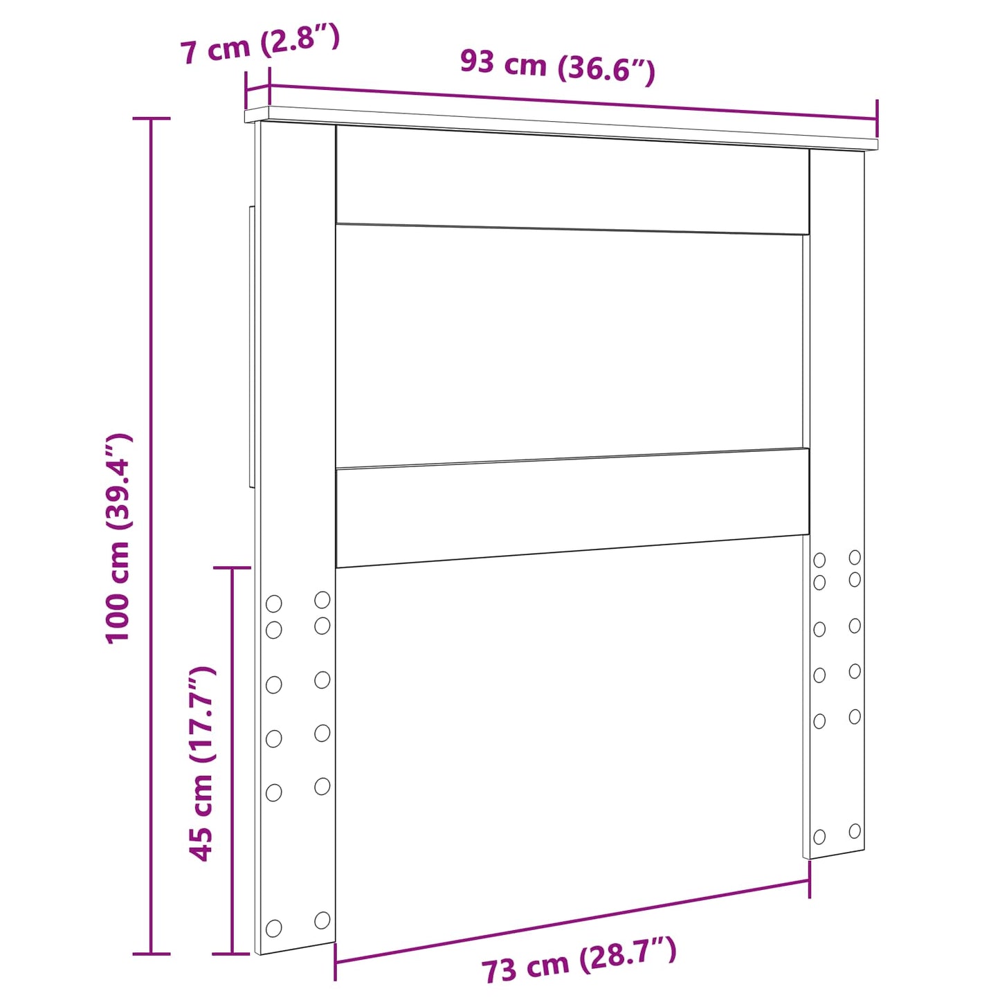 Hoofdbord met hoofdeinde Sonoma Eiken 90 cm Bewerkt hout is nu te koop bij PeponiXL, paradijselijk wonen!