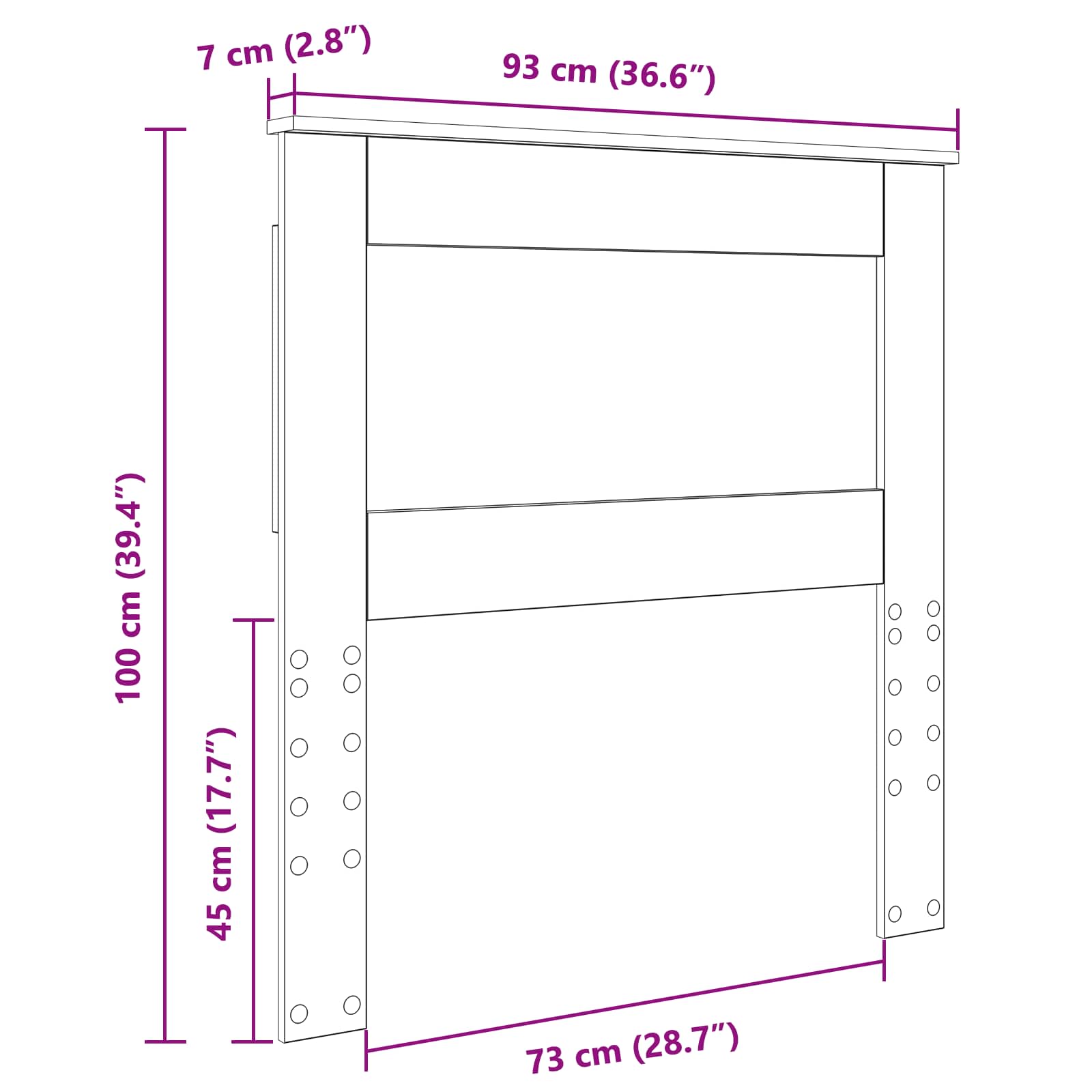 Hoofdbord met hoofdeinde Sonoma Eiken 90 cm Bewerkt hout is nu te koop bij PeponiXL, paradijselijk wonen!