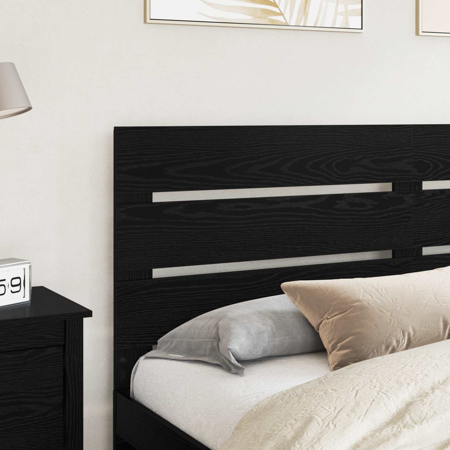 Hoofdbord Zwart Eiken 100 cm Bewerkt hout is nu te koop bij PeponiXL, paradijselijk wonen!