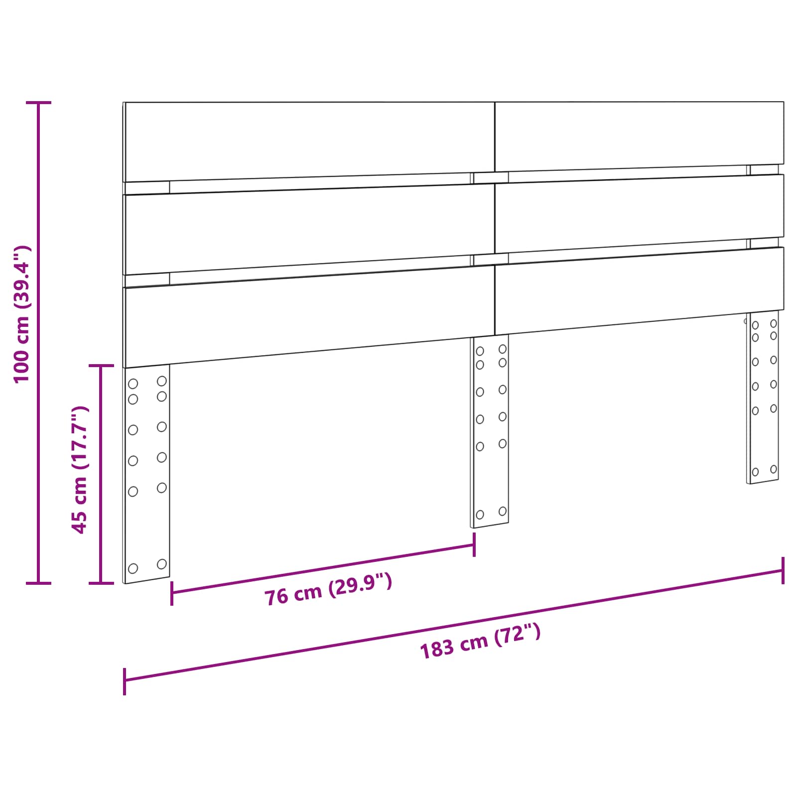 Hoofdbord Sonoma Eiken 100 cm Bewerkt hout is nu te koop bij PeponiXL, paradijselijk wonen!