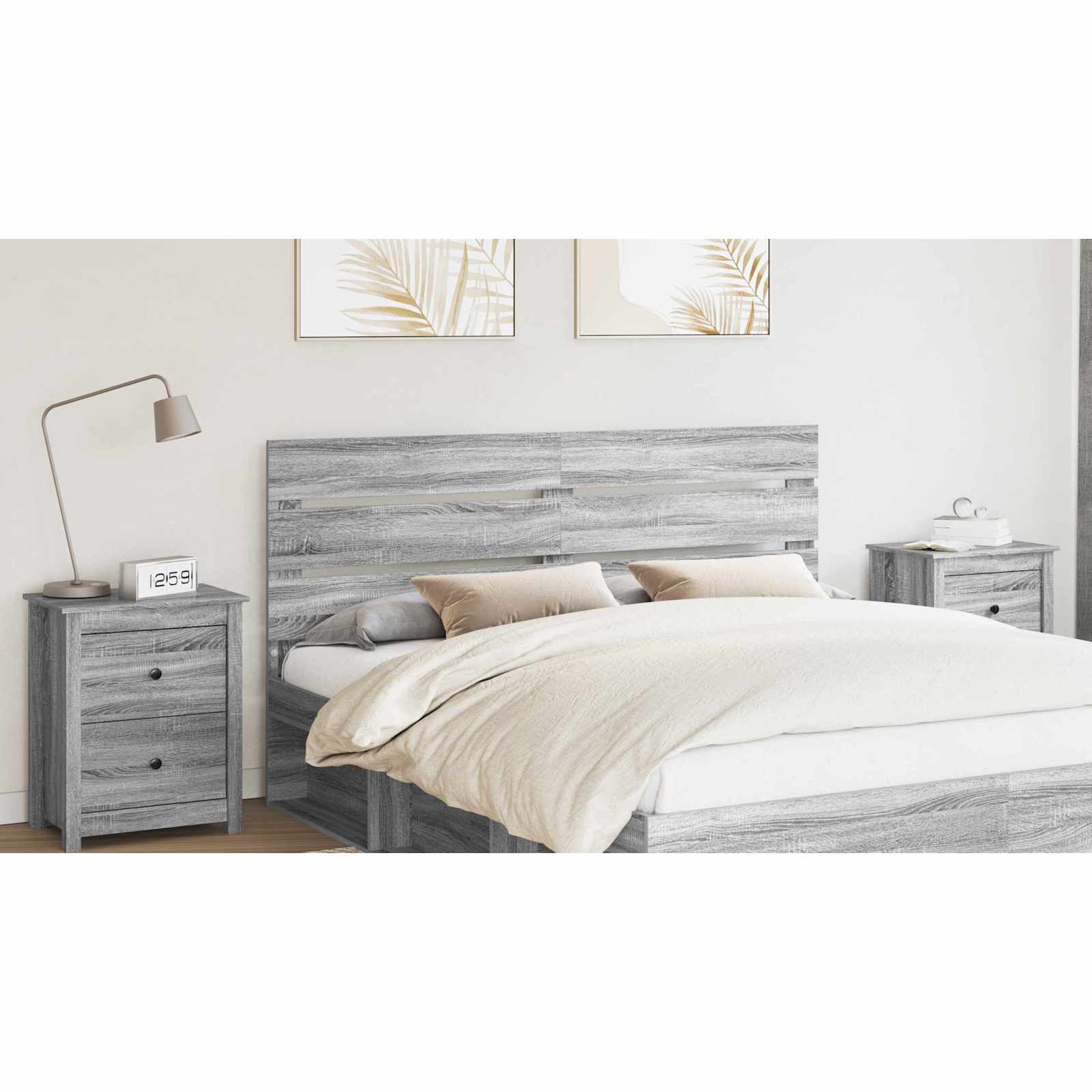 Hoofdbord Grijs Sonoma Bewerkt hout is nu te koop bij PeponiXL, paradijselijk wonen!