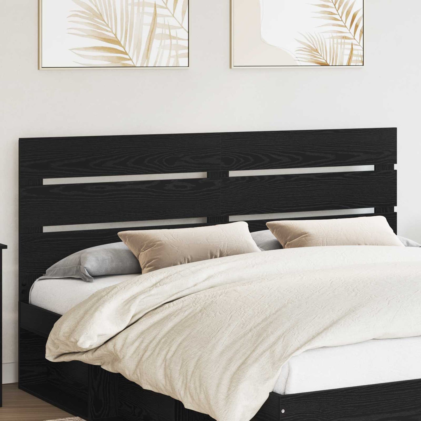 Hoofdbord Zwart Eiken Bewerkt hout is nu te koop bij PeponiXL, paradijselijk wonen!