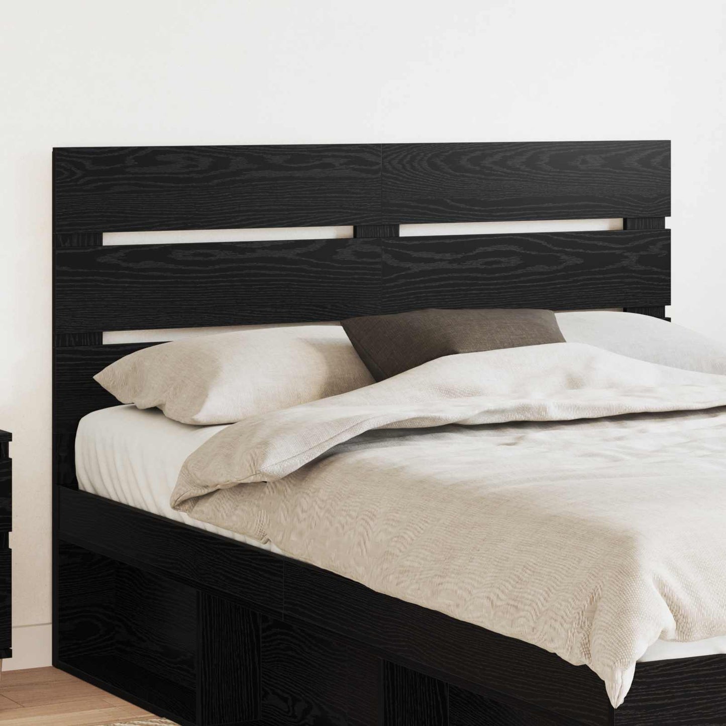 Hoofdbord Zwart Eiken Bewerkt hout is nu te koop bij PeponiXL, paradijselijk wonen!