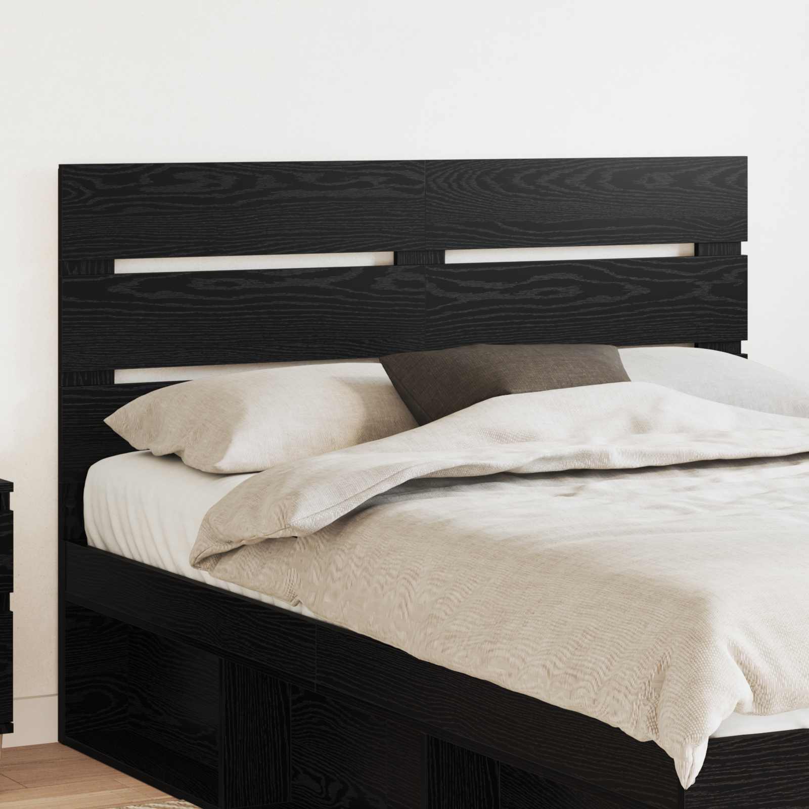 Hoofdbord Zwart Eiken Bewerkt hout is nu te koop bij PeponiXL, paradijselijk wonen!