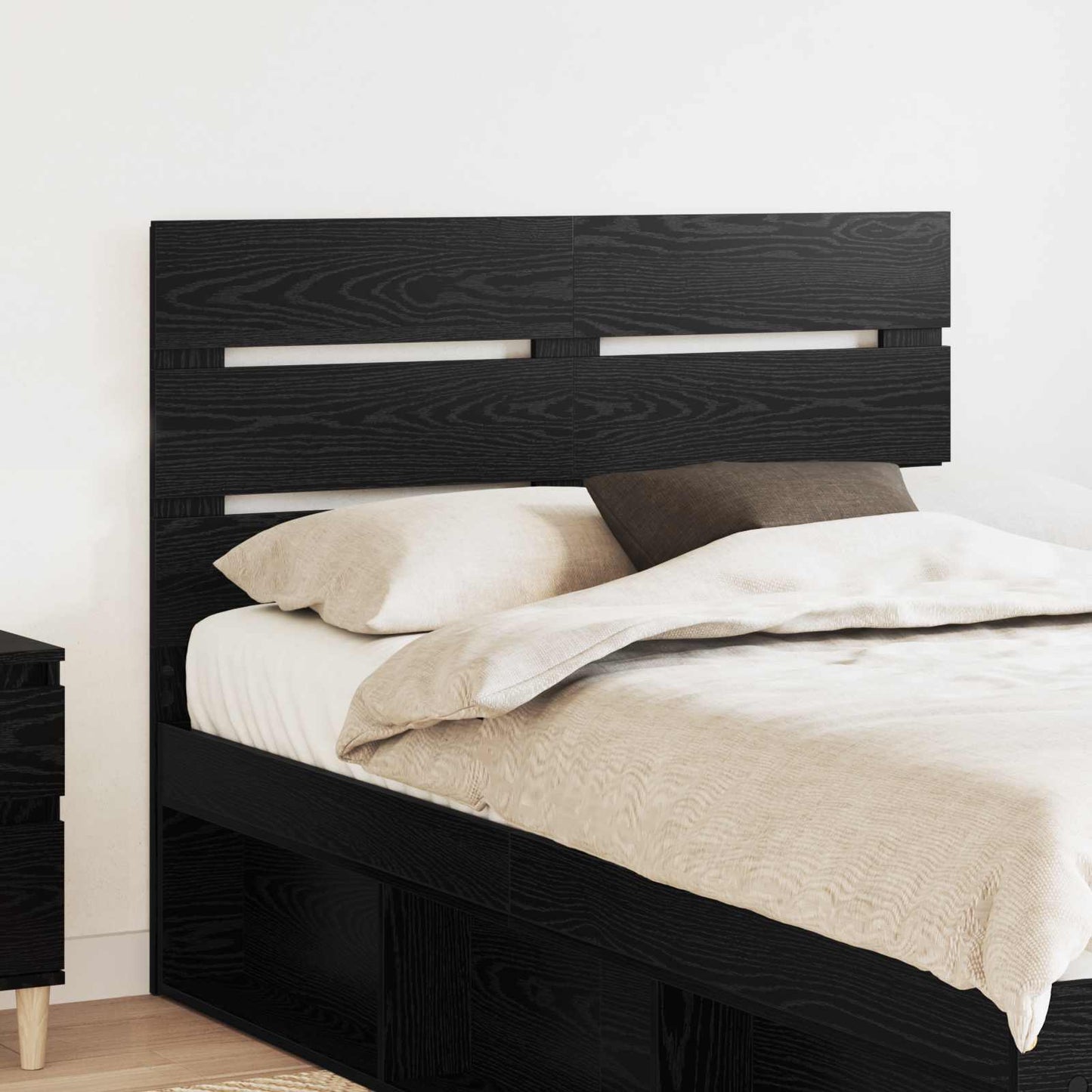 Hoofdbord Zwart Eiken Bewerkt hout is nu te koop bij PeponiXL, paradijselijk wonen!