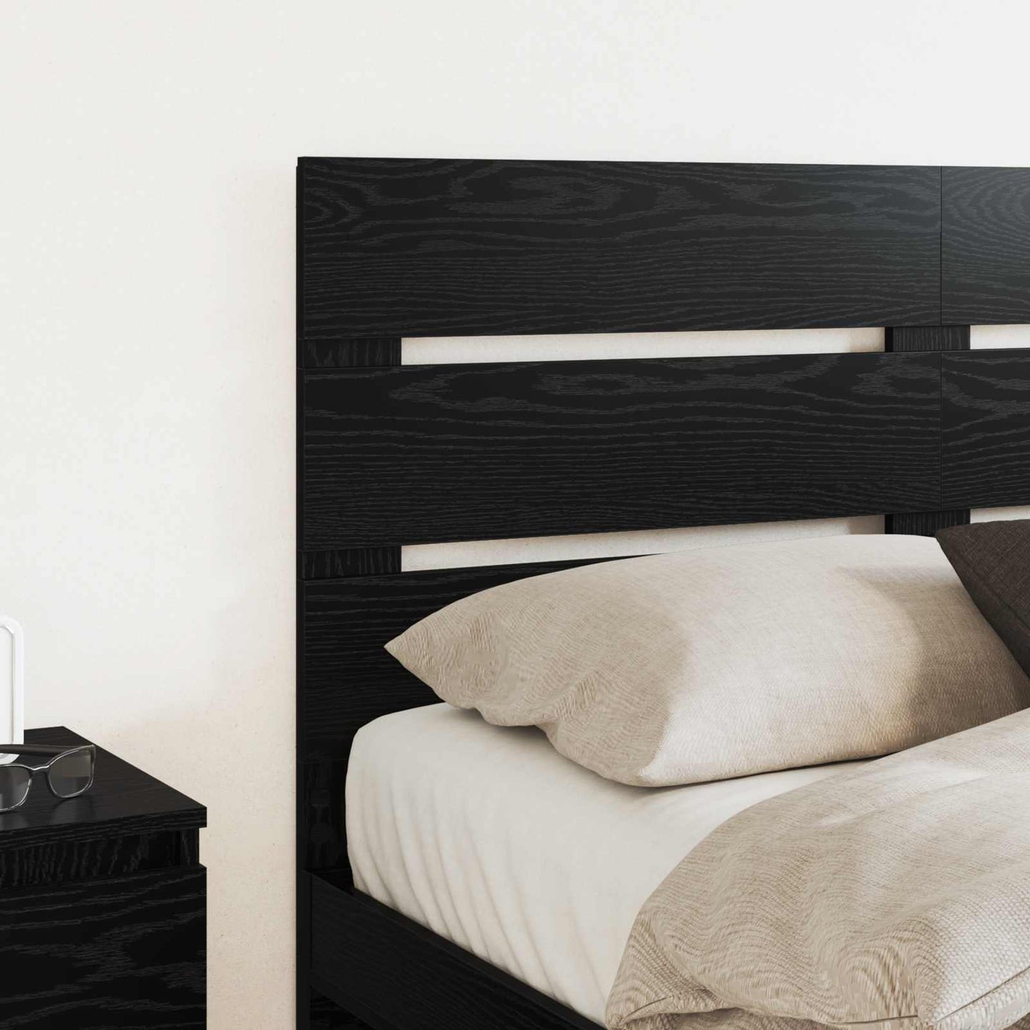 Hoofdbord Zwart Eiken Bewerkt hout is nu te koop bij PeponiXL, paradijselijk wonen!
