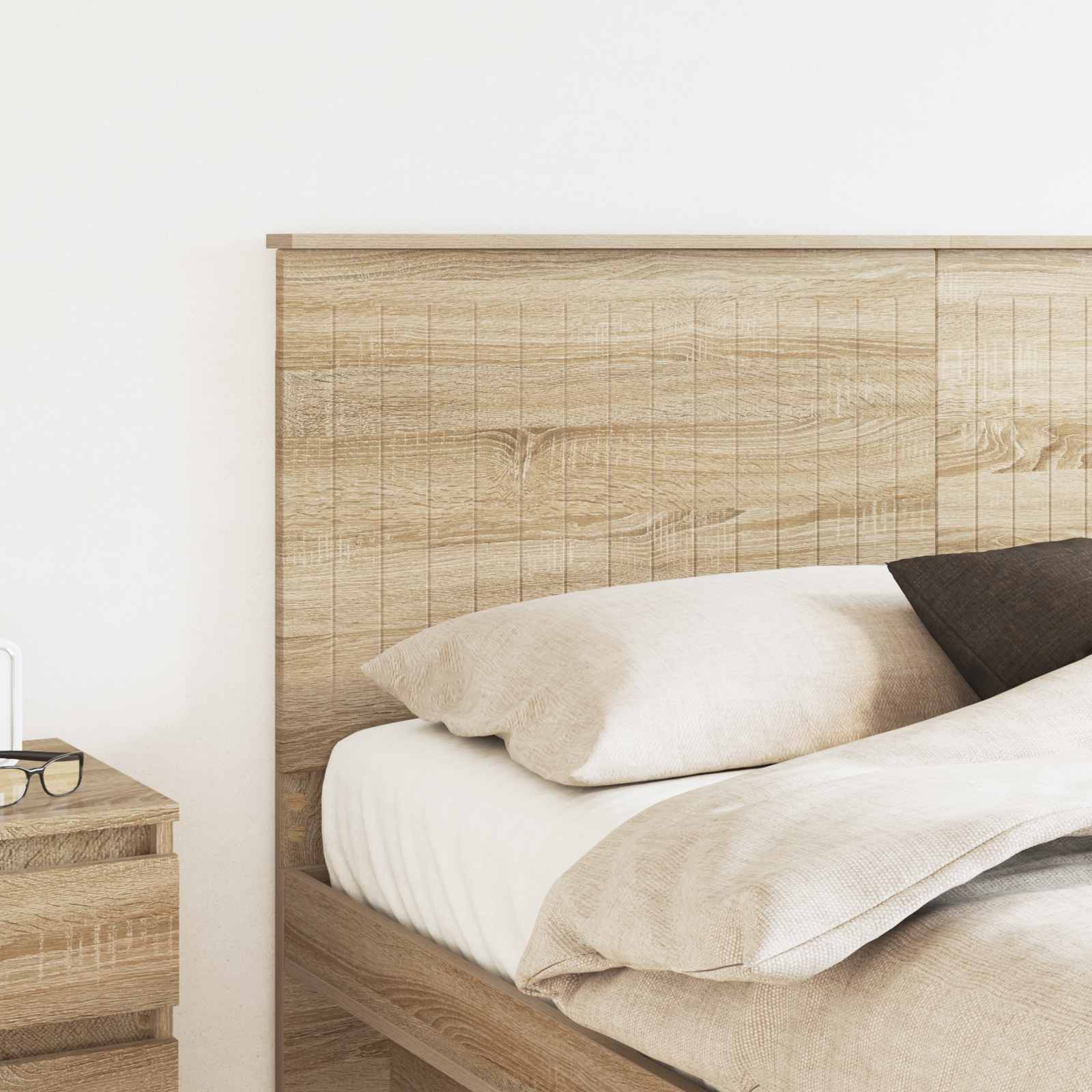 Hoofdbord met hoofdeinde Sonoma Eiken 160 cm Bewerkt hout is nu te koop bij PeponiXL, paradijselijk wonen!