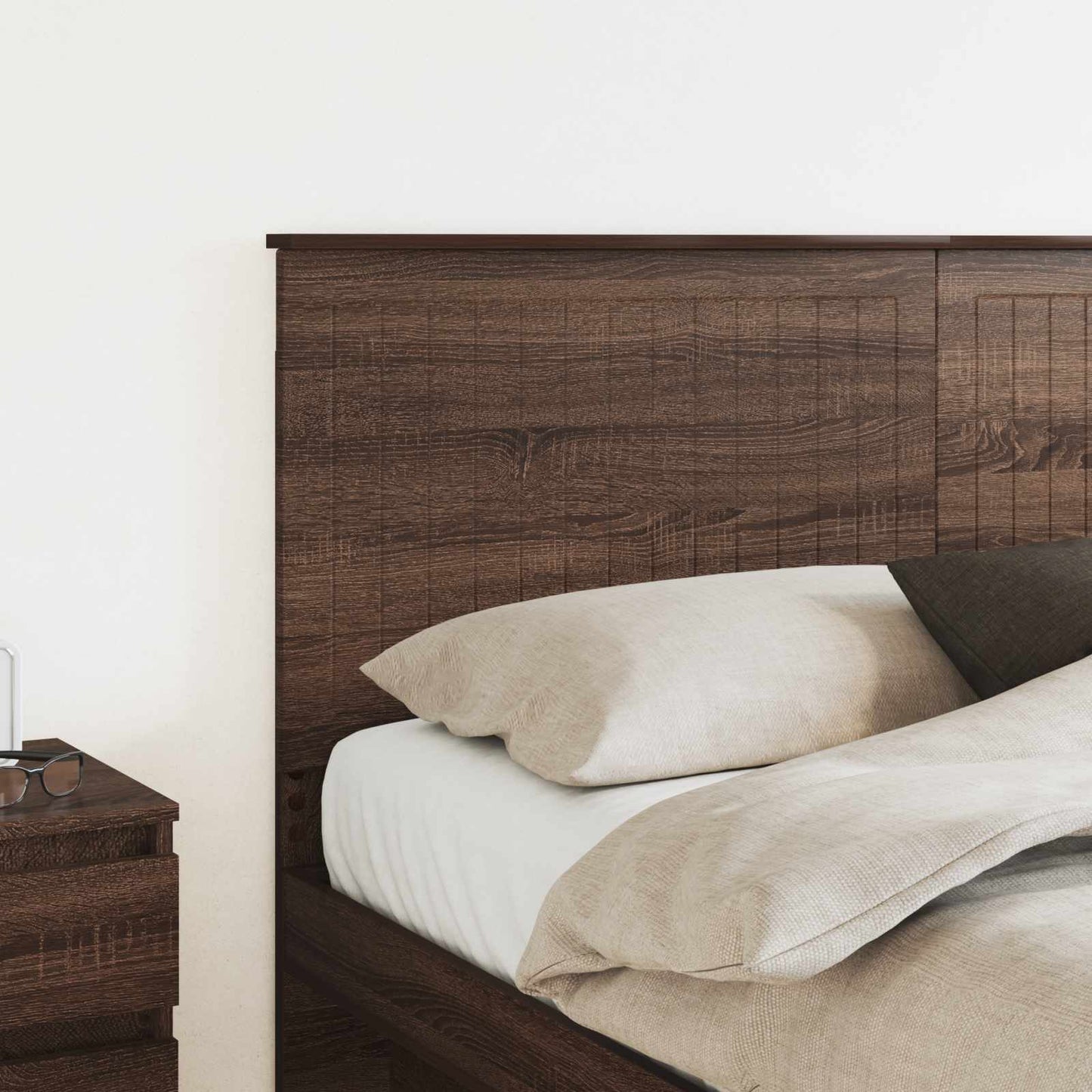 Hoofdbord met hoofdeinde Bruin Eiken 160 cm Bewerkt hout is nu te koop bij PeponiXL, paradijselijk wonen!