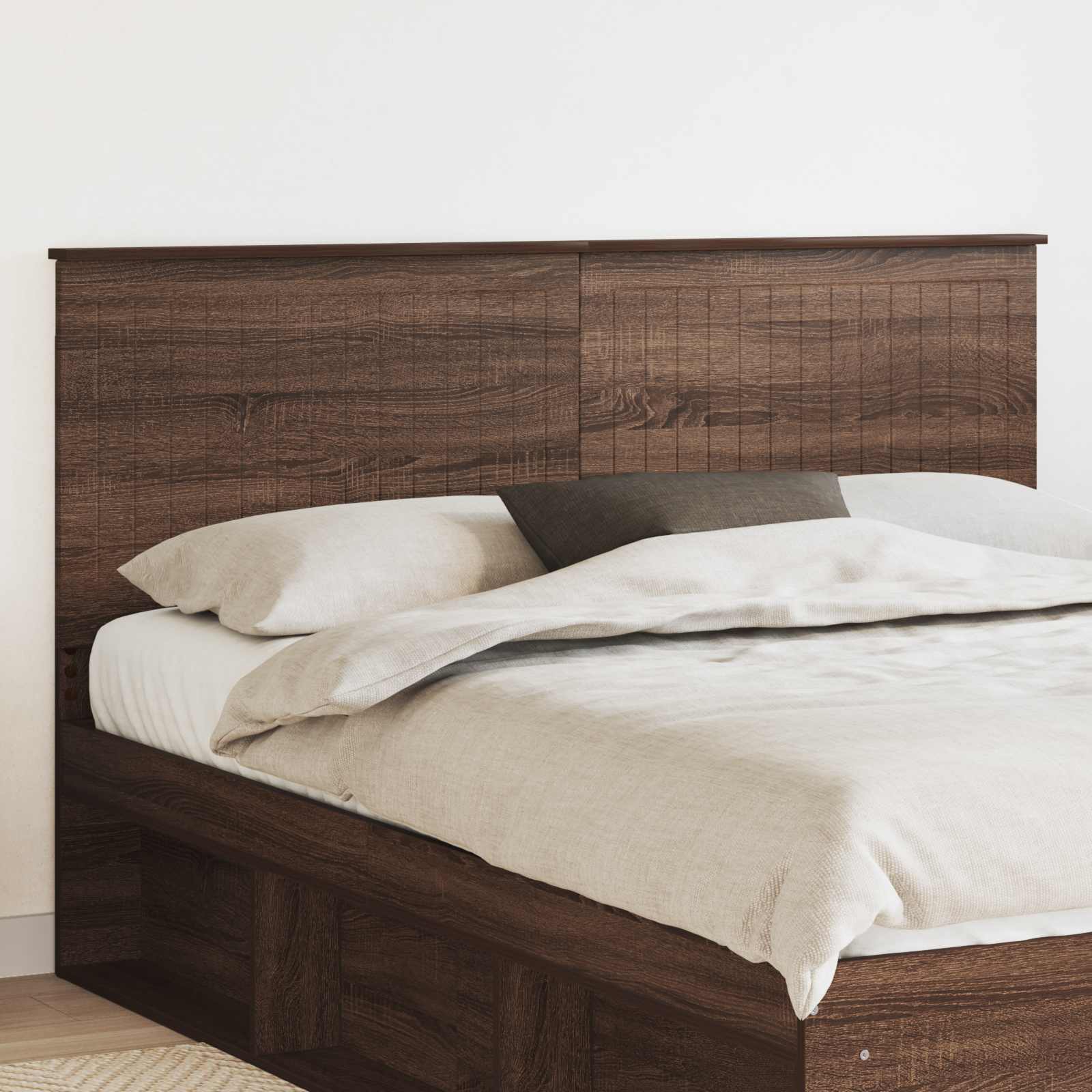 Hoofdbord met hoofdeinde Bruin Eiken 160 cm Bewerkt hout is nu te koop bij PeponiXL, paradijselijk wonen!