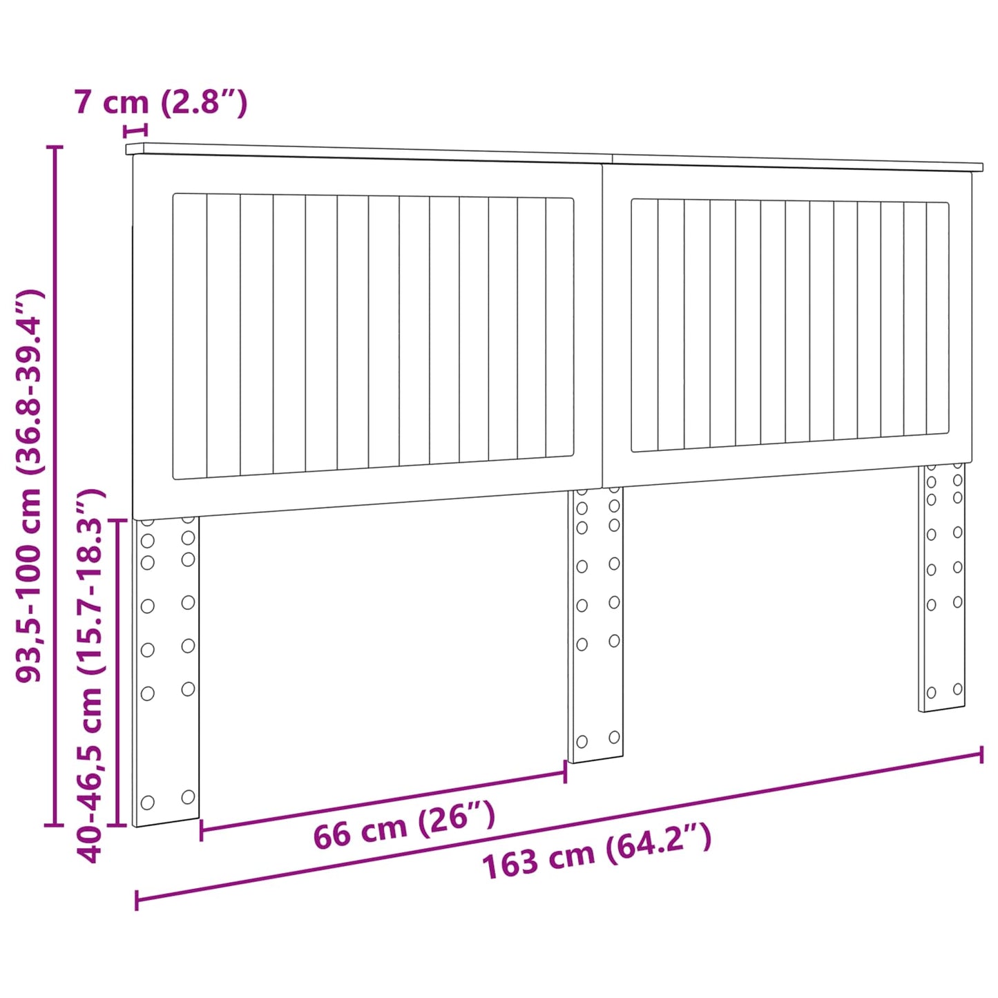Hoofdbord met hoofdeinde Bruin Eiken 160 cm Bewerkt hout is nu te koop bij PeponiXL, paradijselijk wonen!