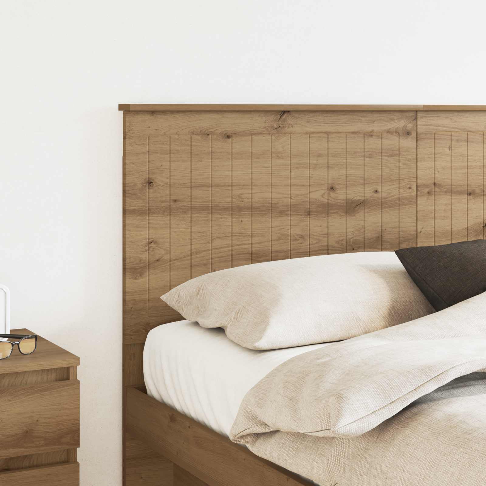 Hoofdbord met hoofdeinde Artisan Eiken 160 cm Bewerkt hout is nu te koop bij PeponiXL, paradijselijk wonen!