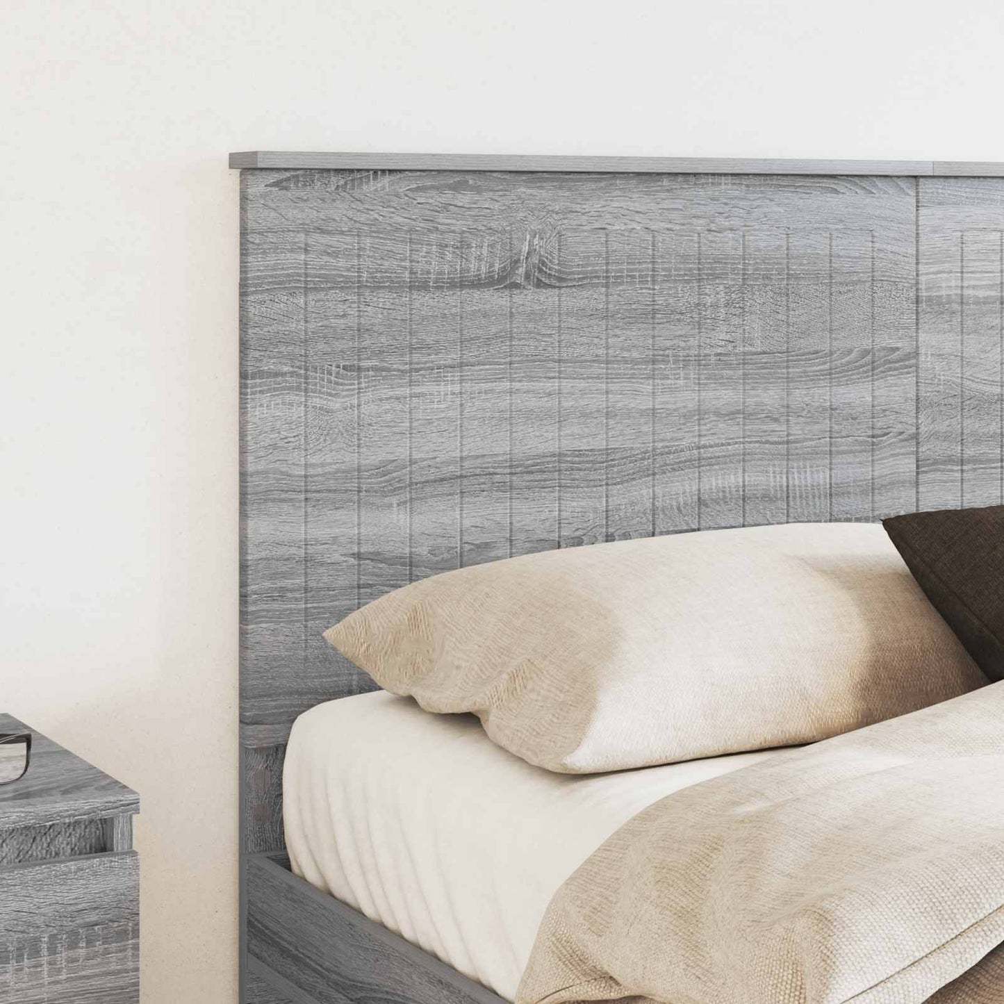 Hoofdbord met hoofdeinde Grijs Sonoma 150 cm Bewerkt hout is nu te koop bij PeponiXL, paradijselijk wonen!