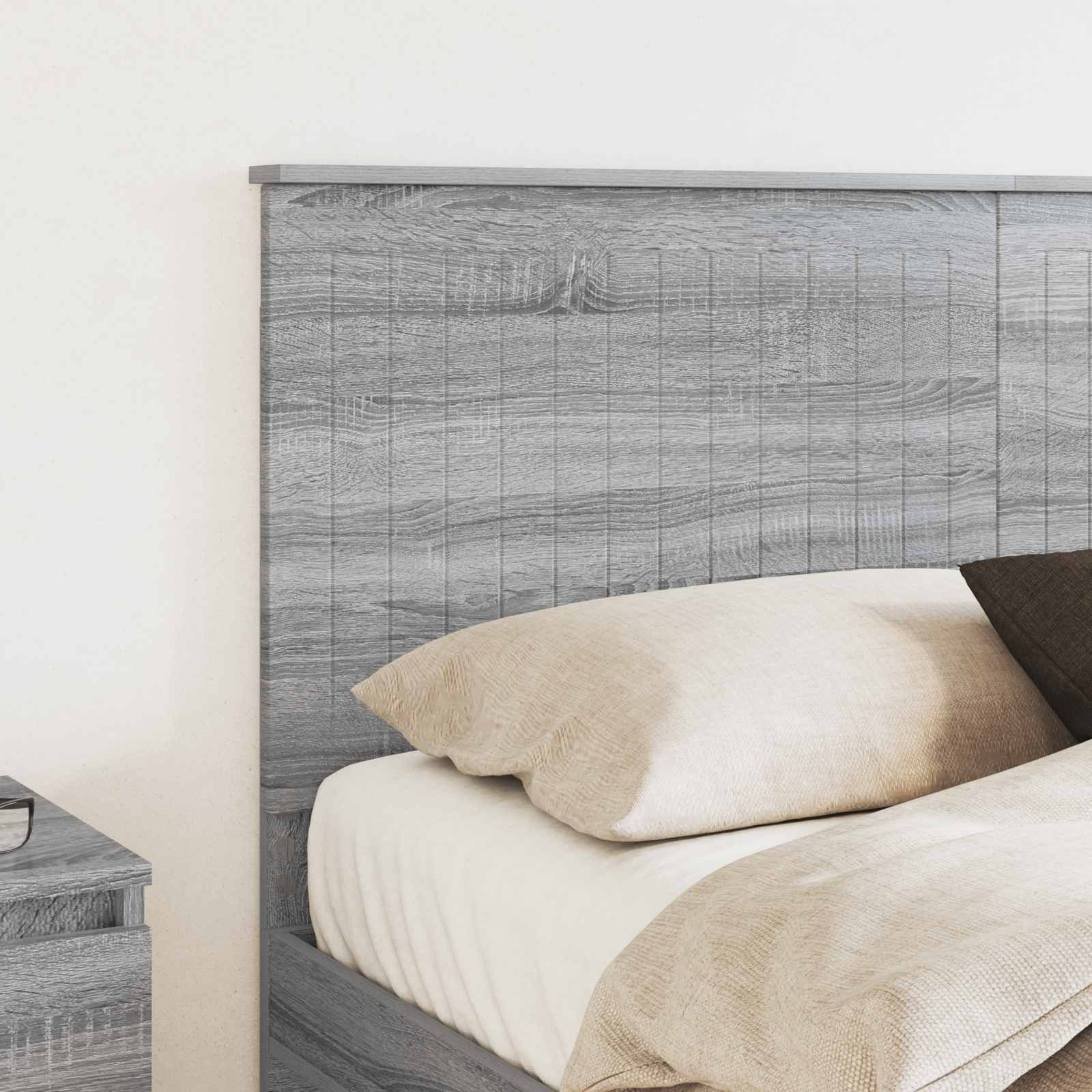 Hoofdbord met hoofdeinde Grijs Sonoma 150 cm Bewerkt hout is nu te koop bij PeponiXL, paradijselijk wonen!