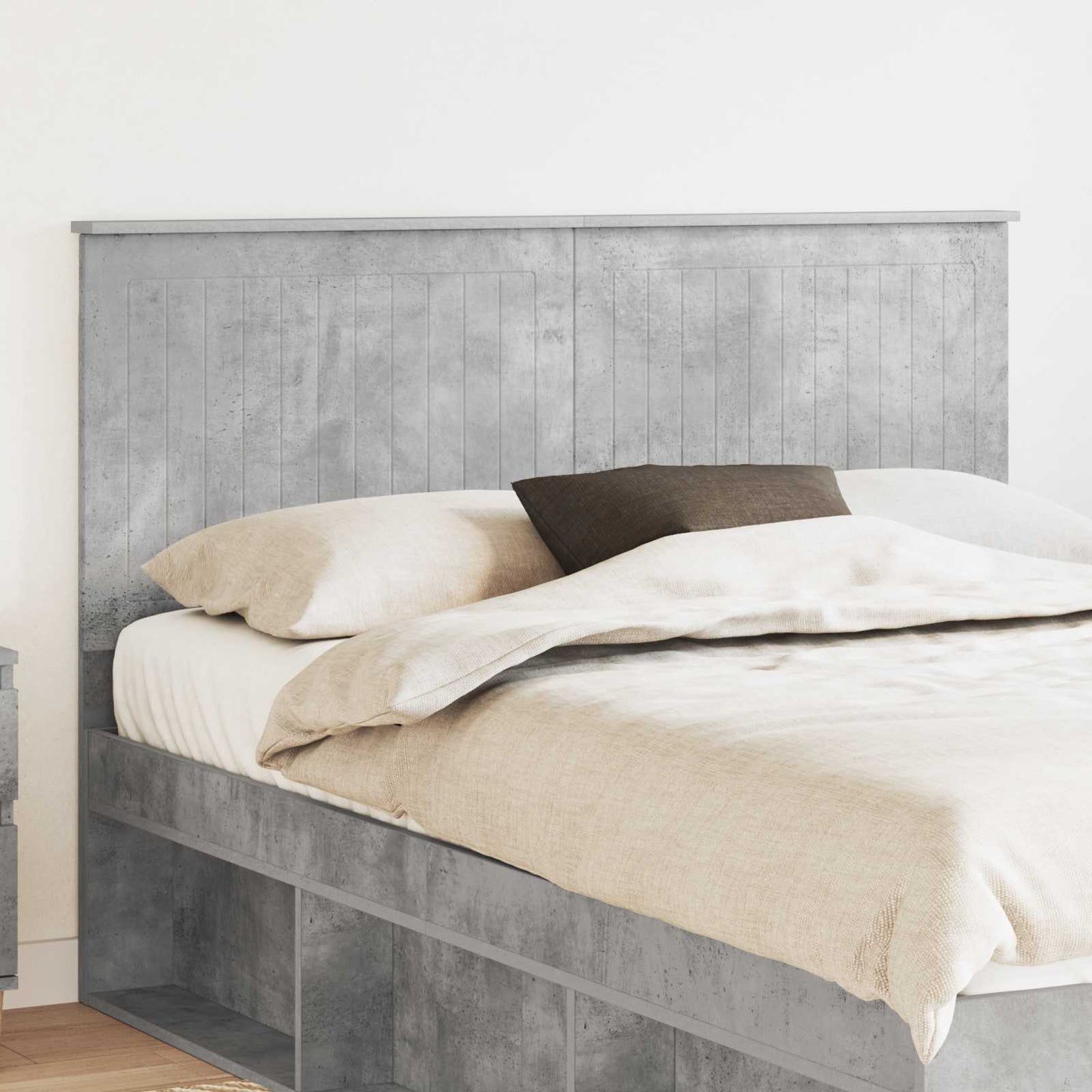 Hoofdbord met hoofdeinde Beton Grijs 140 cm Bewerkt hout is nu te koop bij PeponiXL, paradijselijk wonen!