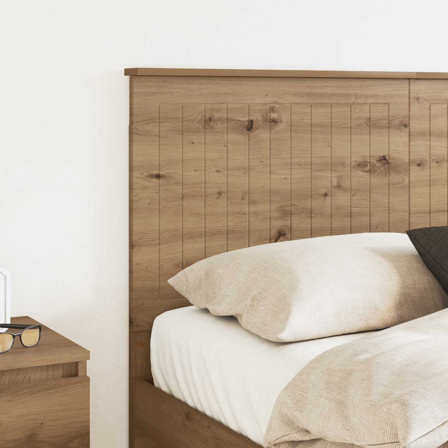 Hoofdbord met hoofdeinde Artisan Eiken 140 cm Bewerkt hout is nu te koop bij PeponiXL, paradijselijk wonen!