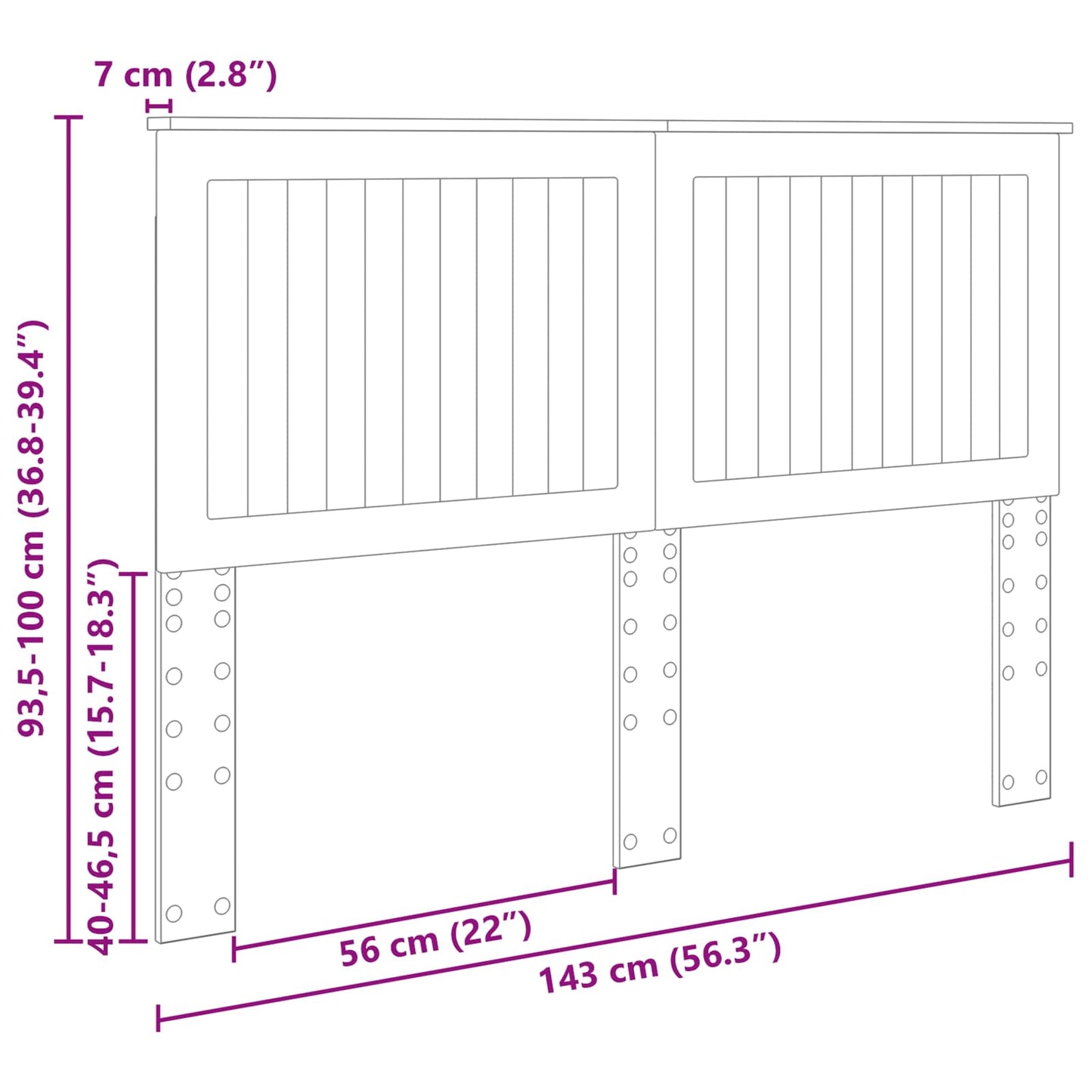 Hoofdbord met hoofdeinde Artisan Eiken 140 cm Bewerkt hout is nu te koop bij PeponiXL, paradijselijk wonen!