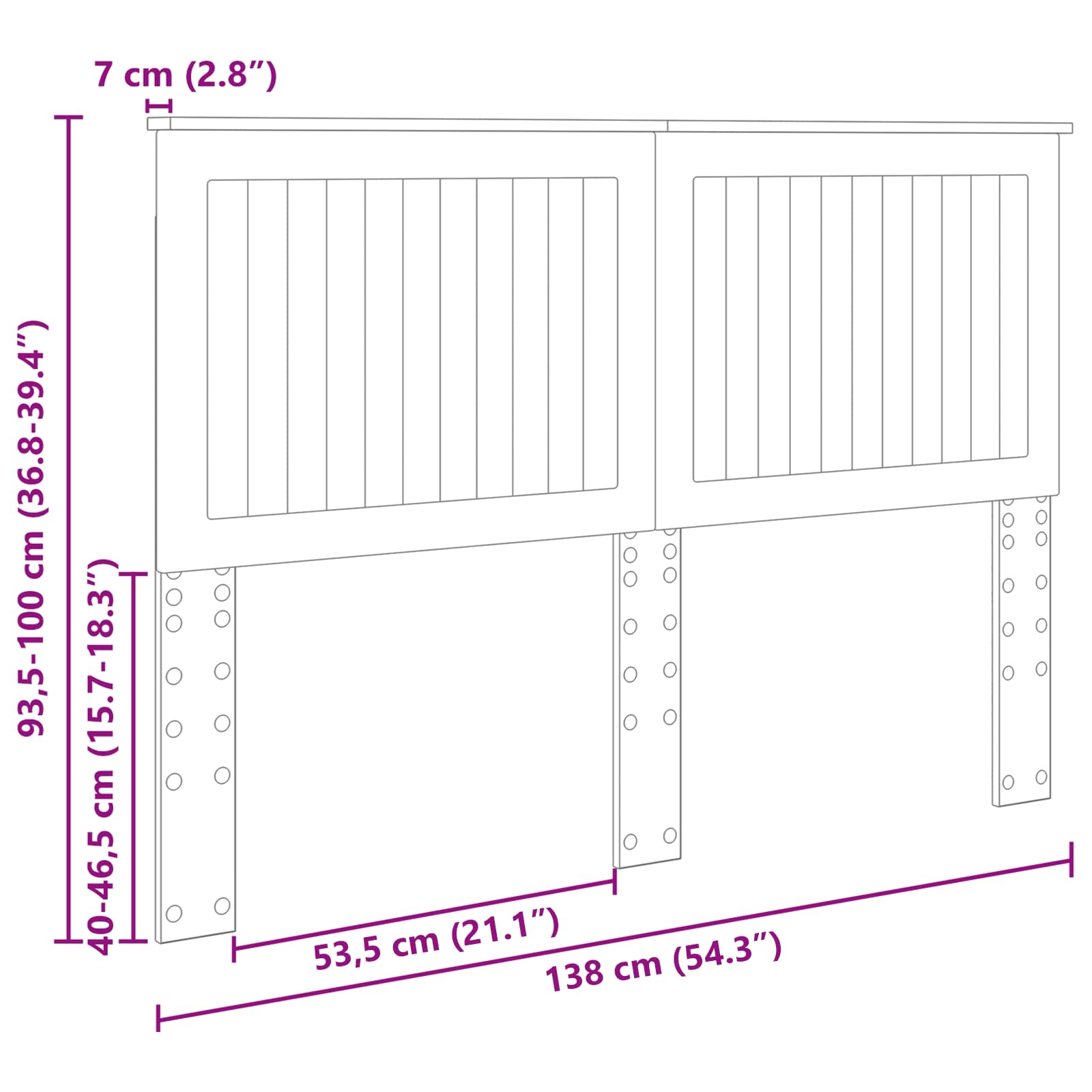 Hoofdbord met hoofdeinde Zwart Eiken 135 cm Bewerkt hout is nu te koop bij PeponiXL, paradijselijk wonen!