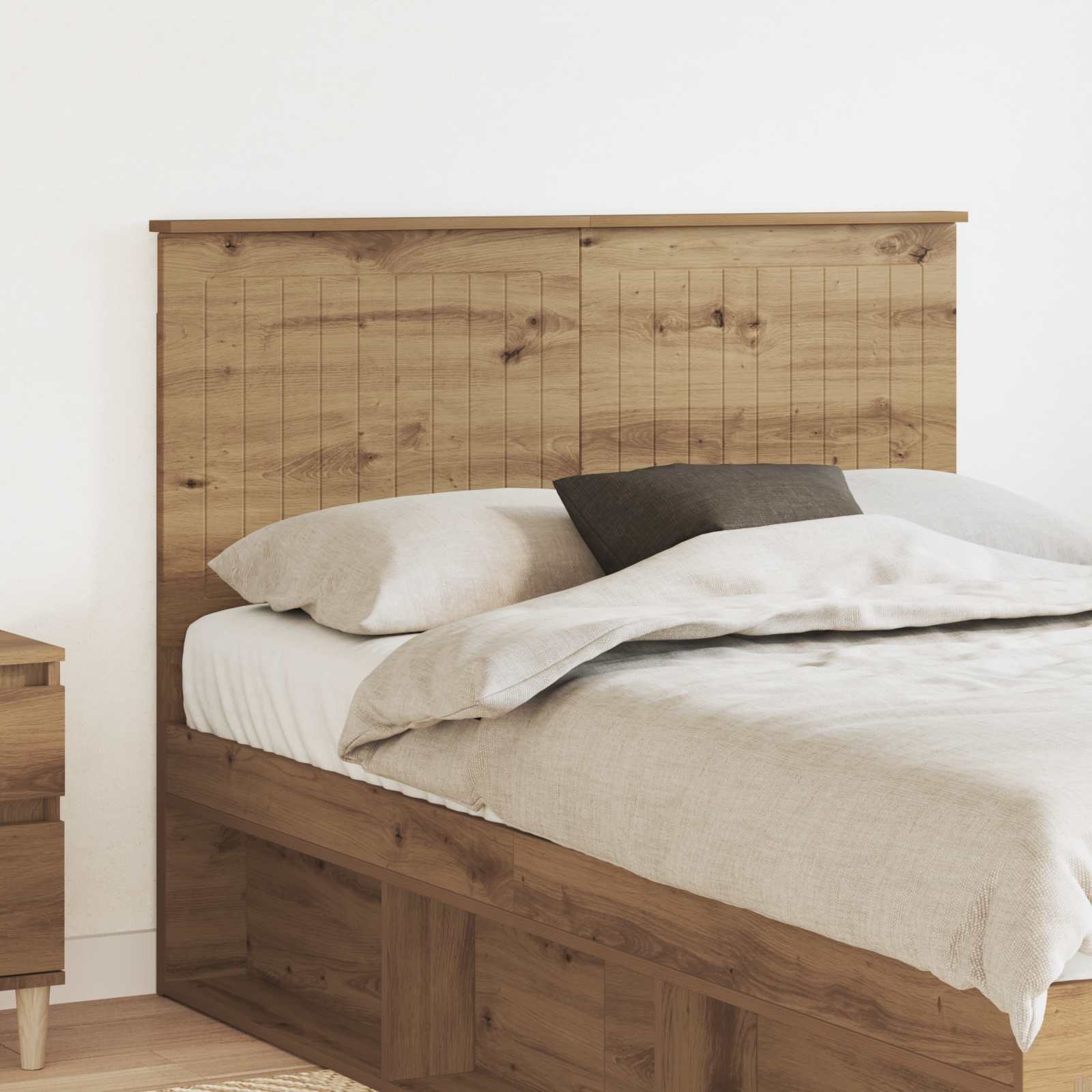Hoofdbord met hoofdeinde Artisan Eiken 135 cm Bewerkt hout is nu te koop bij PeponiXL, paradijselijk wonen!