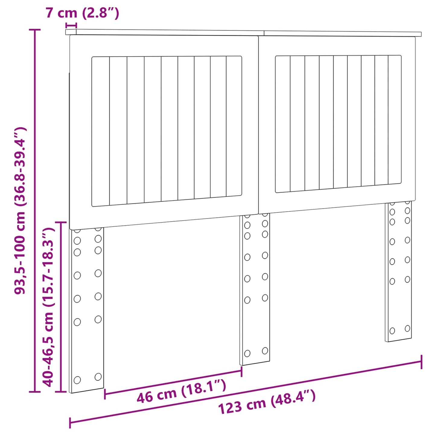Hoofdbord met hoofdeinde Sonoma Eiken 120 cm Bewerkt hout is nu te koop bij PeponiXL, paradijselijk wonen!