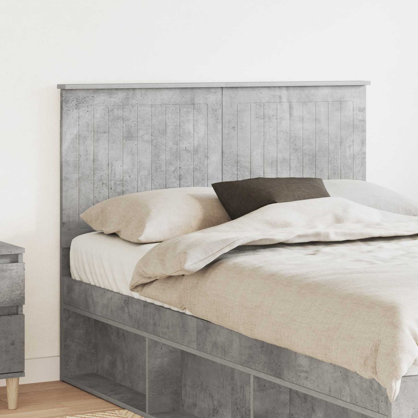 Hoofdbord met hoofdeinde Beton Grijs 120 cm Bewerkt hout is nu te koop bij PeponiXL, paradijselijk wonen!