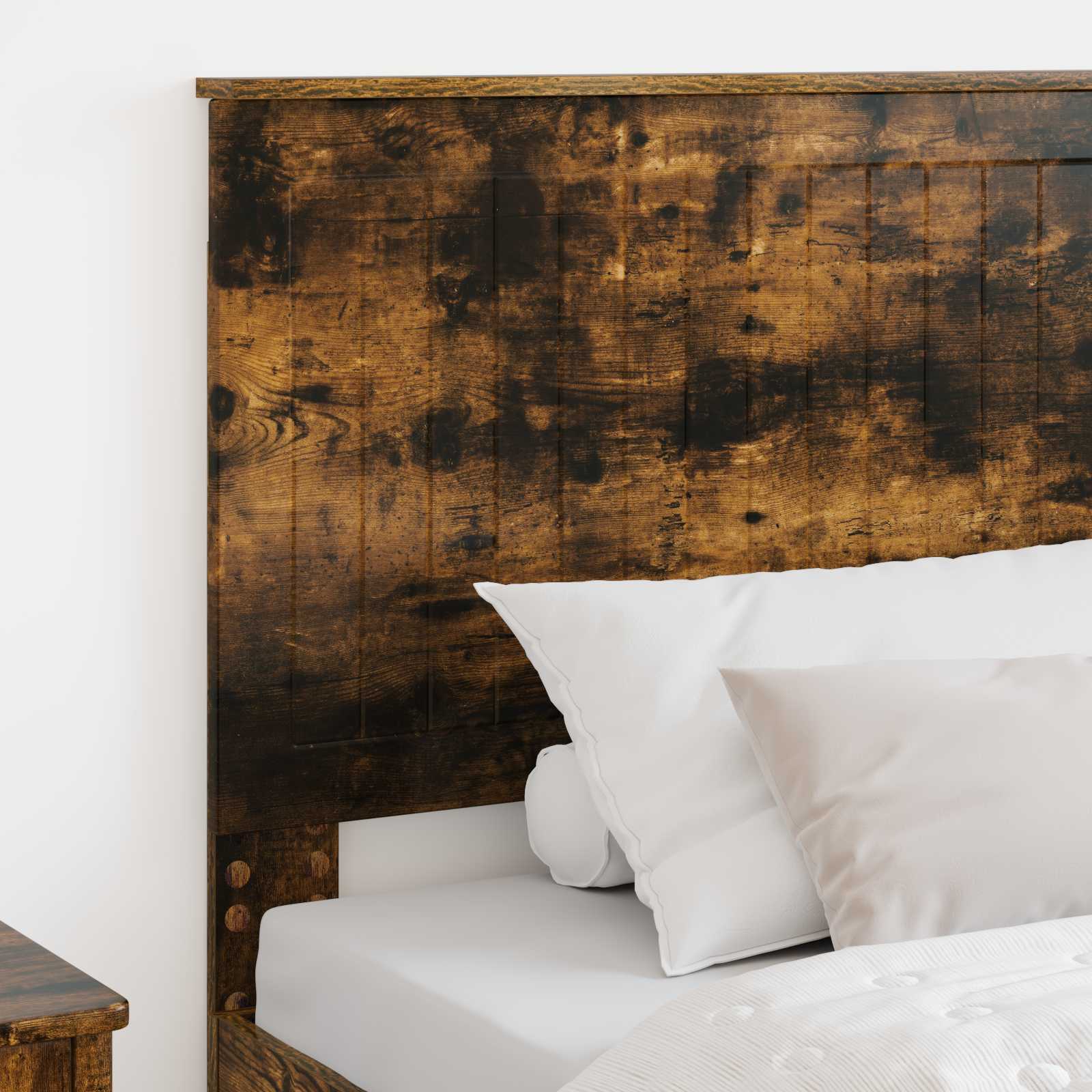 Hoofdbord met hoofdeinde Gerookt eiken 100 cm Bewerkt hout is nu te koop bij PeponiXL, paradijselijk wonen!