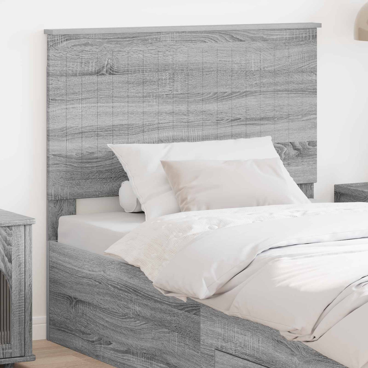Hoofdbord met hoofdeinde Grijs Sonoma 100 cm Bewerkt hout is nu te koop bij PeponiXL, paradijselijk wonen!