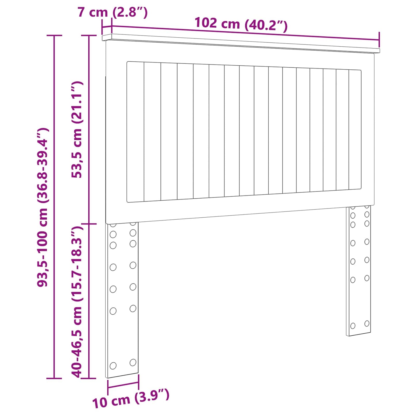 Hoofdbord met hoofdeinde Grijs Sonoma 100 cm Bewerkt hout is nu te koop bij PeponiXL, paradijselijk wonen!