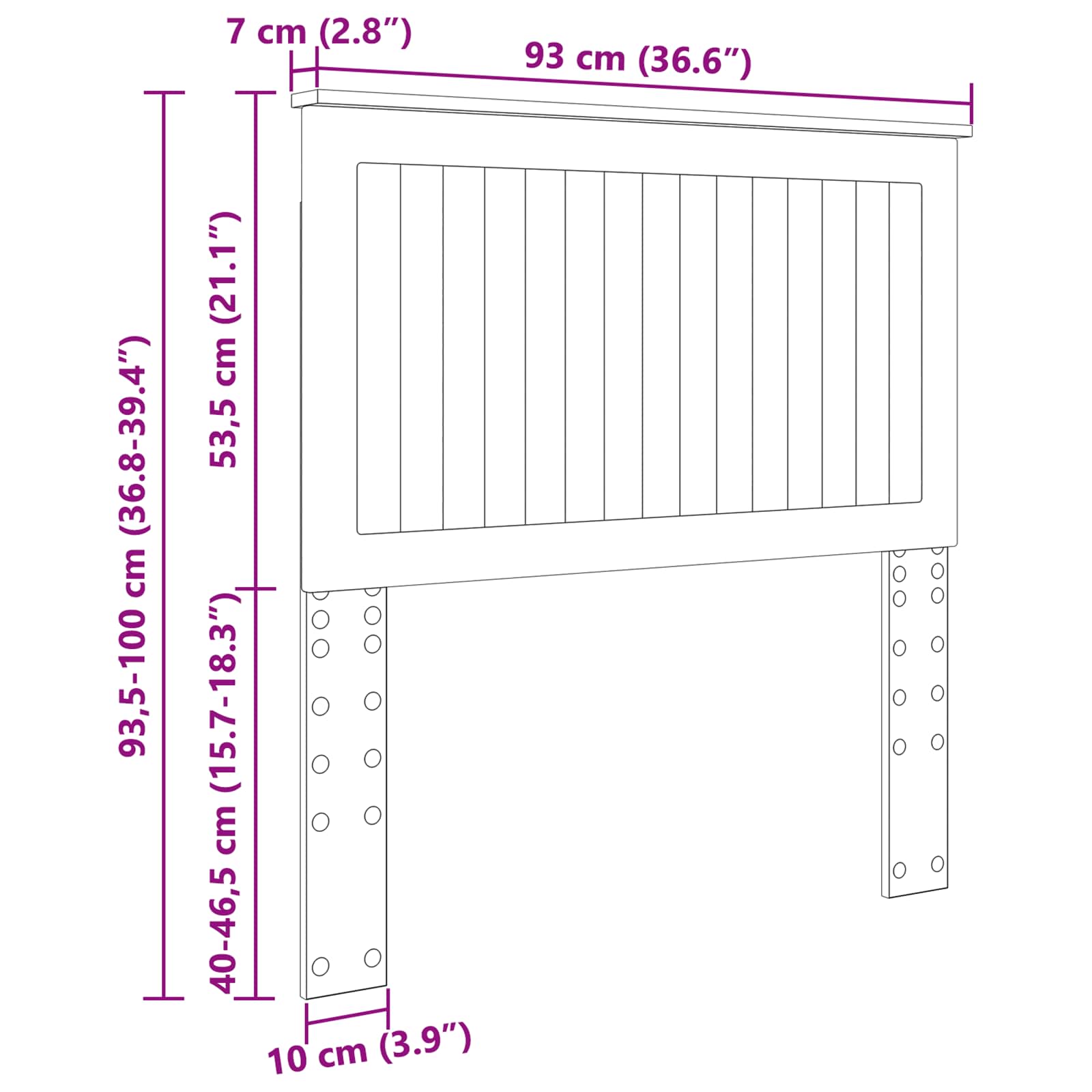 Hoofdbord met hoofdeinde Sonoma Eiken 90 cm Bewerkt hout is nu te koop bij PeponiXL, paradijselijk wonen!