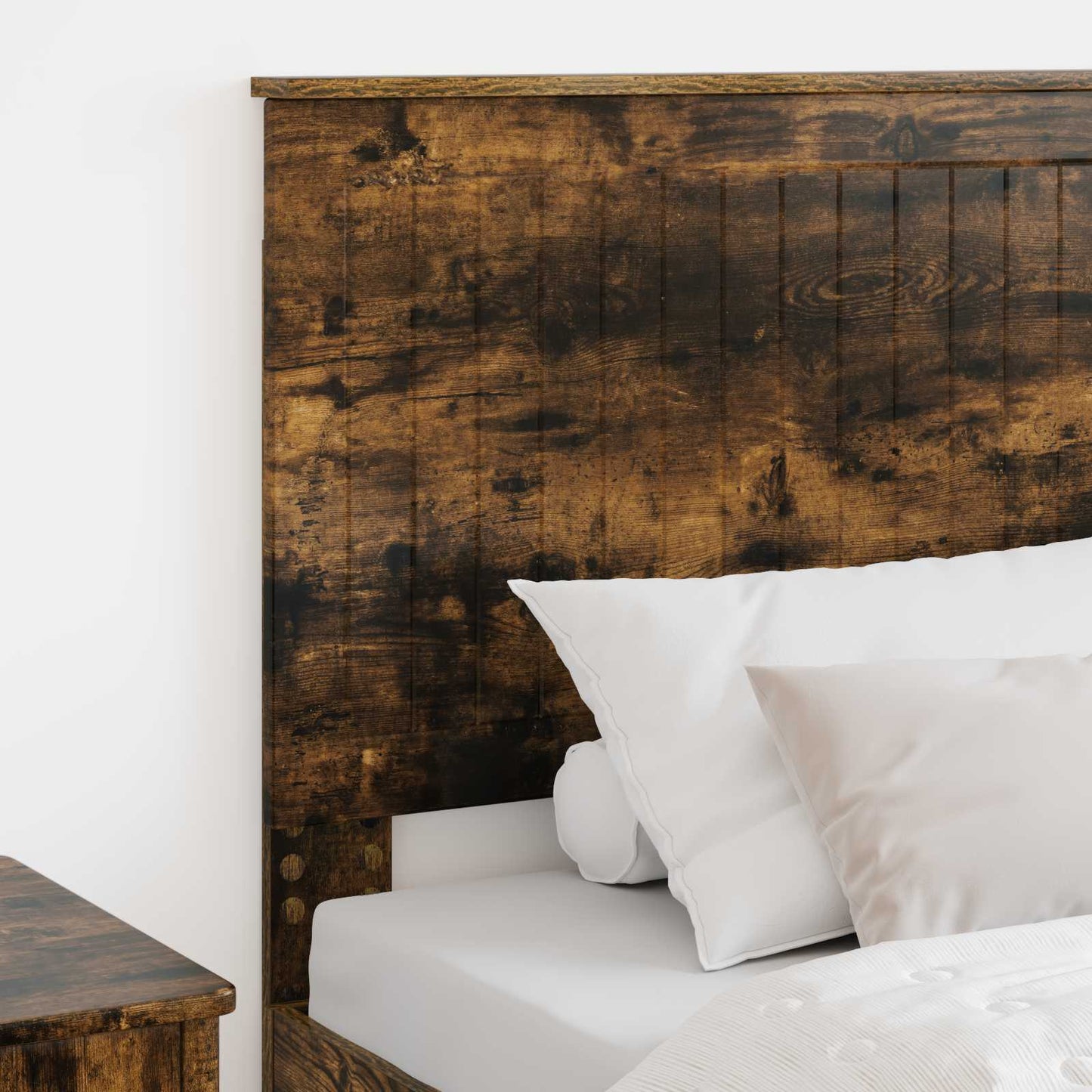 Hoofdbord met hoofdeinde Gerookt eiken 90 cm Bewerkt hout is nu te koop bij PeponiXL, paradijselijk wonen!
