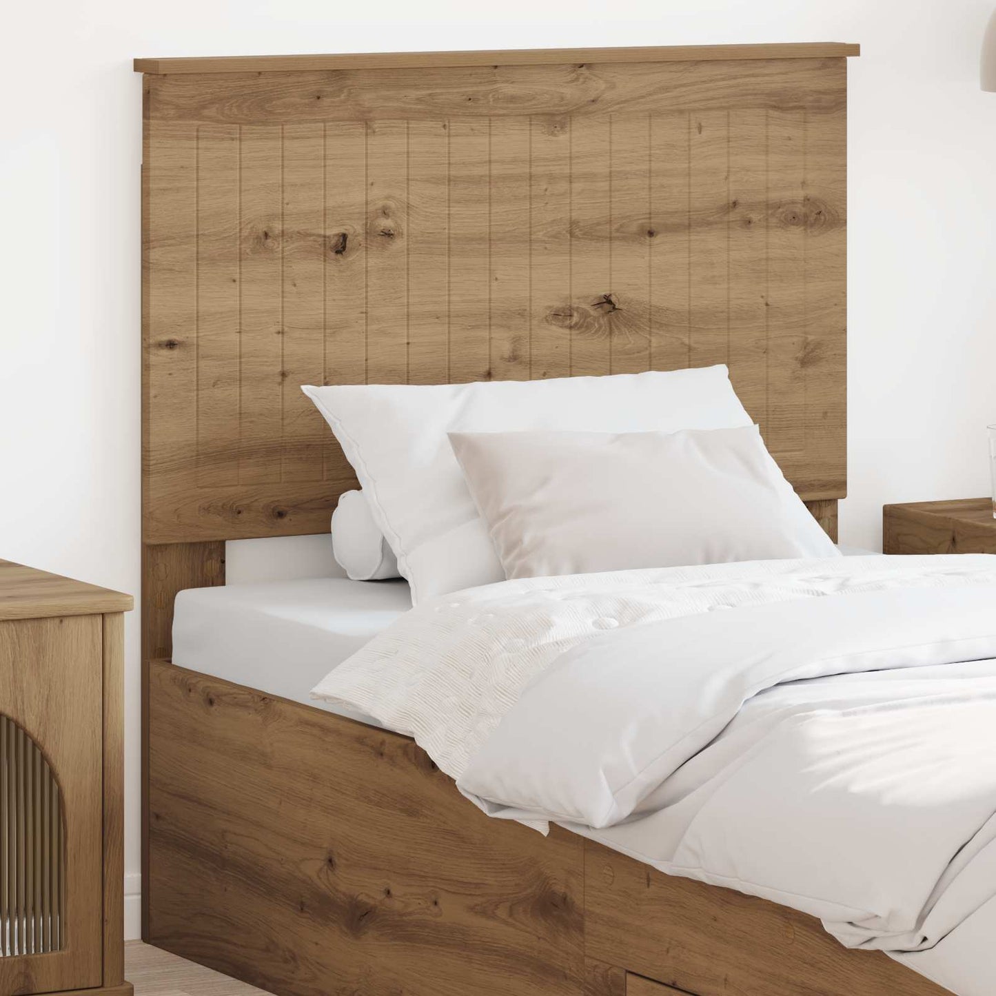 Hoofdbord met hoofdeinde Artisan Eiken 90 cm Bewerkt hout is nu te koop bij PeponiXL, paradijselijk wonen!